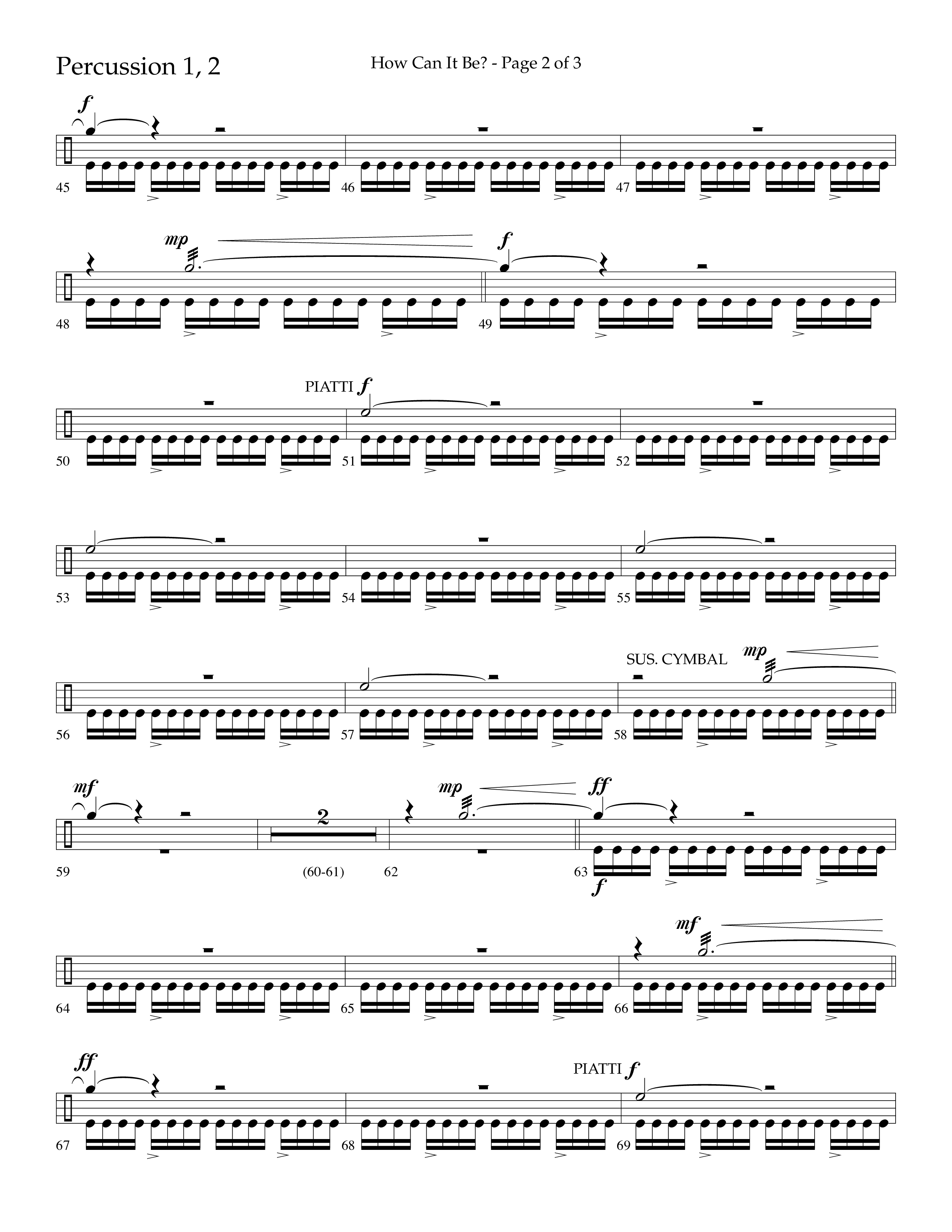 How Can It Be (Choral Anthem SATB) Percussion 1/2 (Lifeway Choral / Arr. Daniel Semsen)