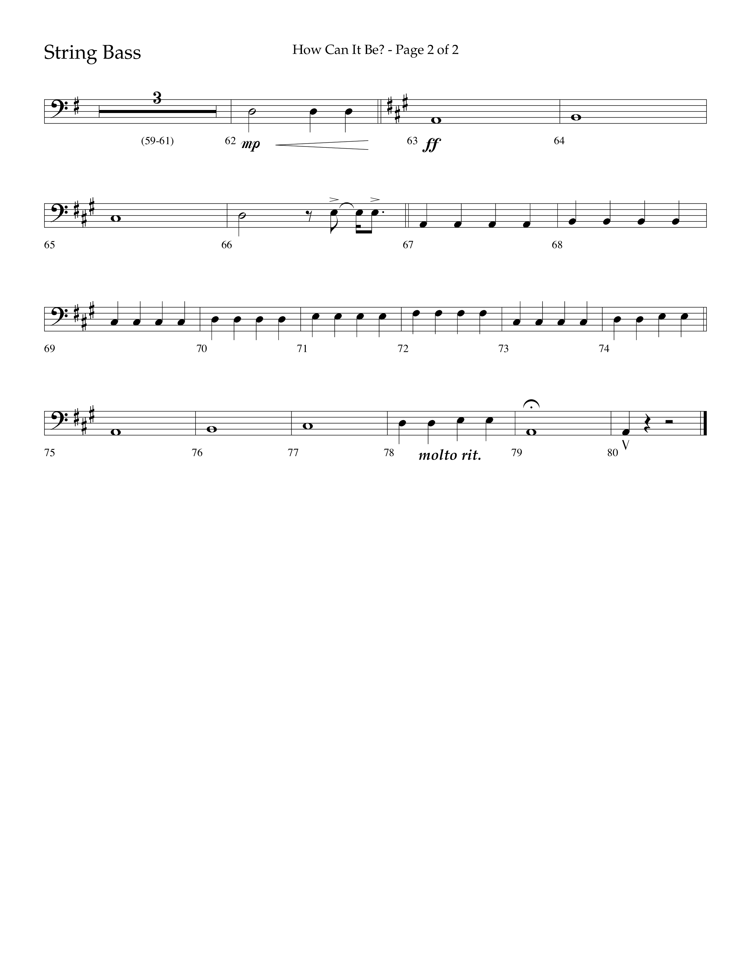 How Can It Be (Choral Anthem SATB) String Bass (Lifeway Choral / Arr. Daniel Semsen)