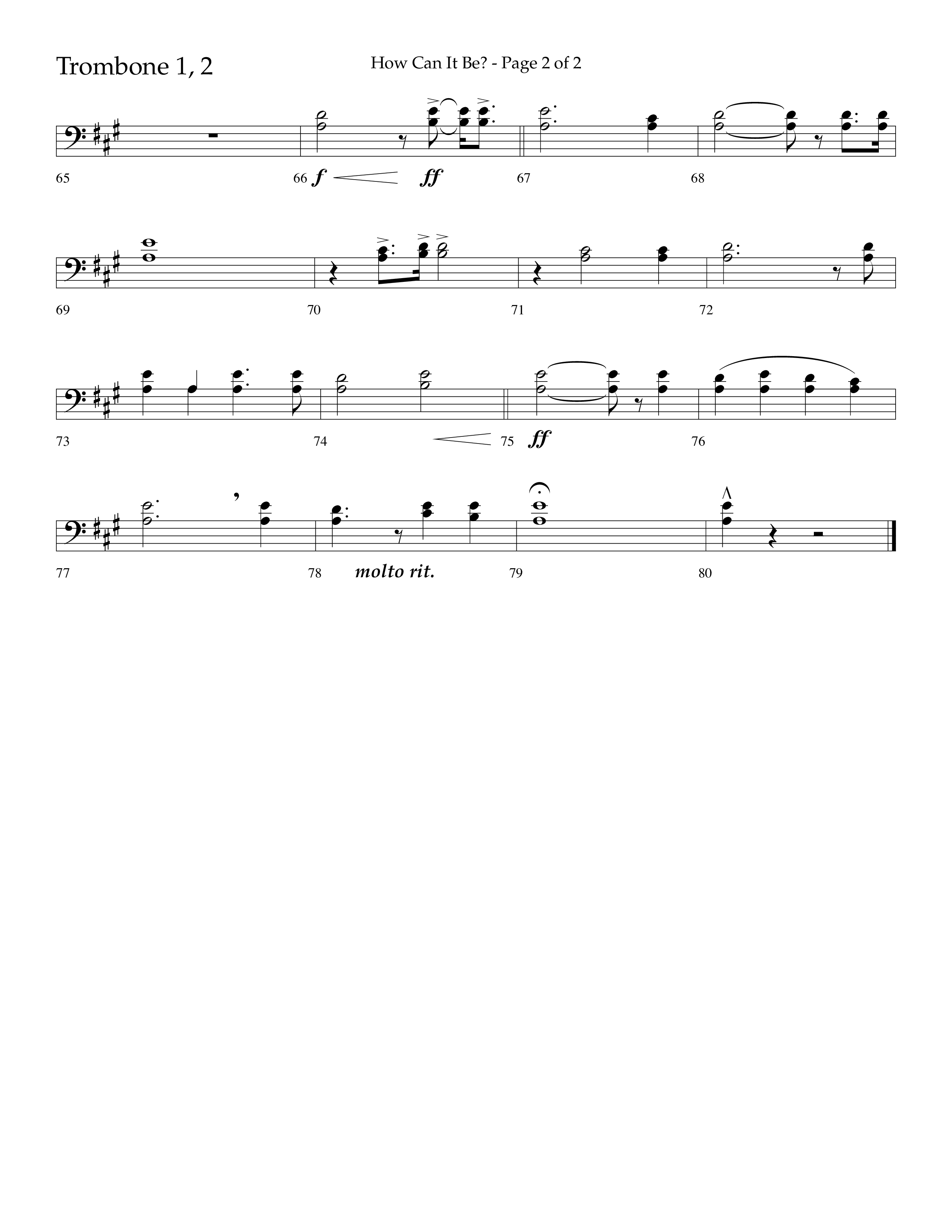 How Can It Be (Choral Anthem SATB) Trombone 1/2 (Lifeway Choral / Arr. Daniel Semsen)