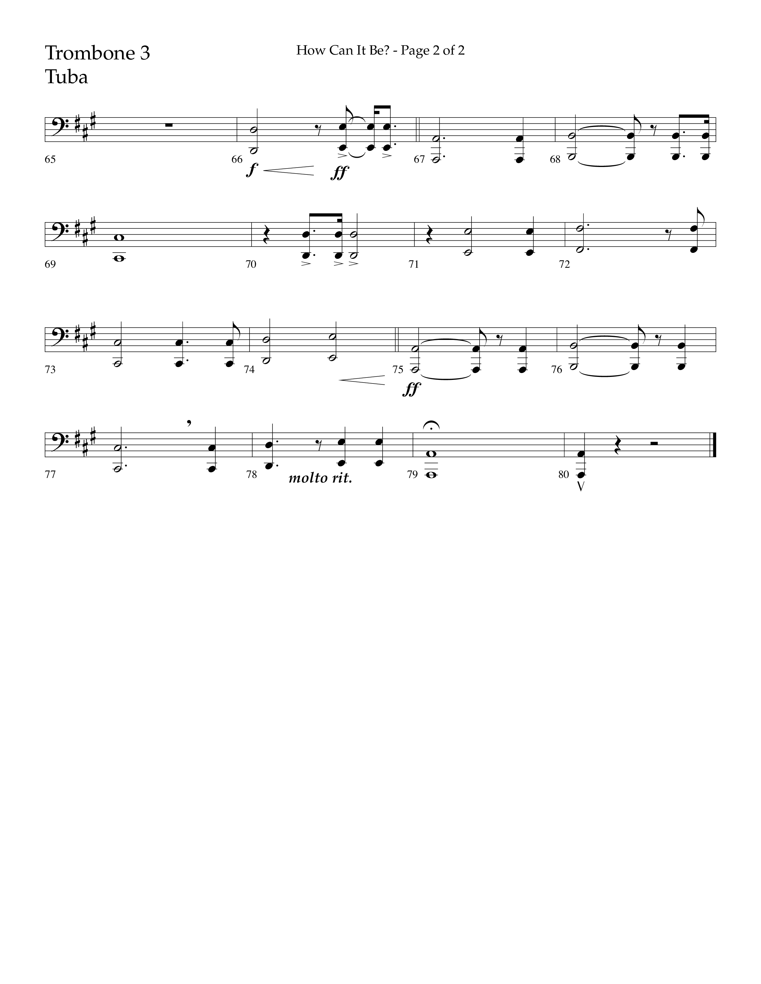How Can It Be (Choral Anthem SATB) Trombone 3/Tuba (Lifeway Choral / Arr. Daniel Semsen)
