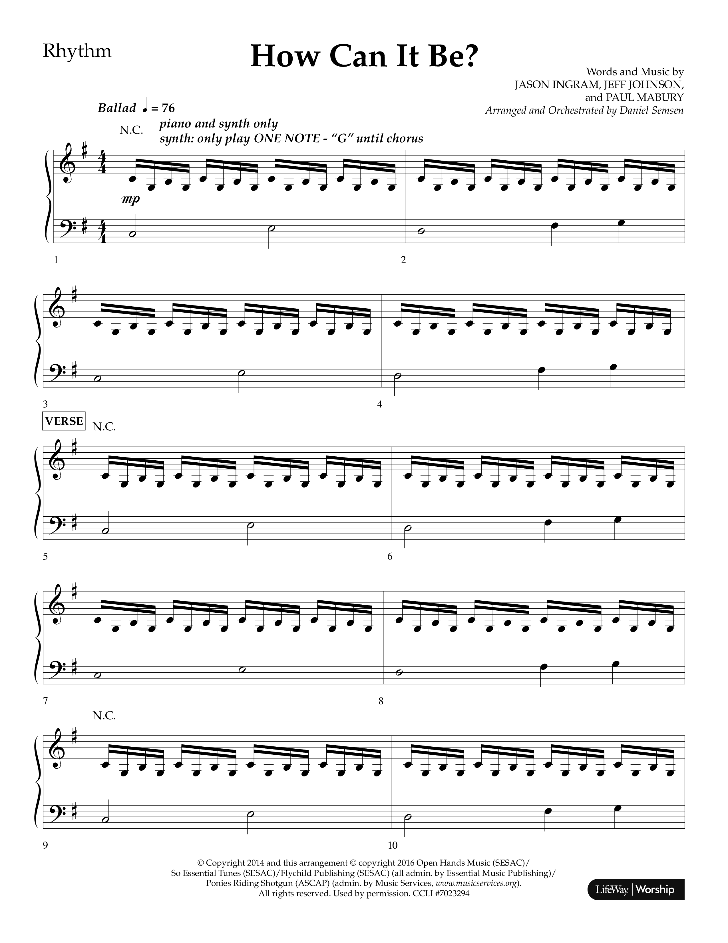 How Can It Be (Choral Anthem SATB) Lead Melody & Rhythm (Lifeway Choral / Arr. Daniel Semsen)
