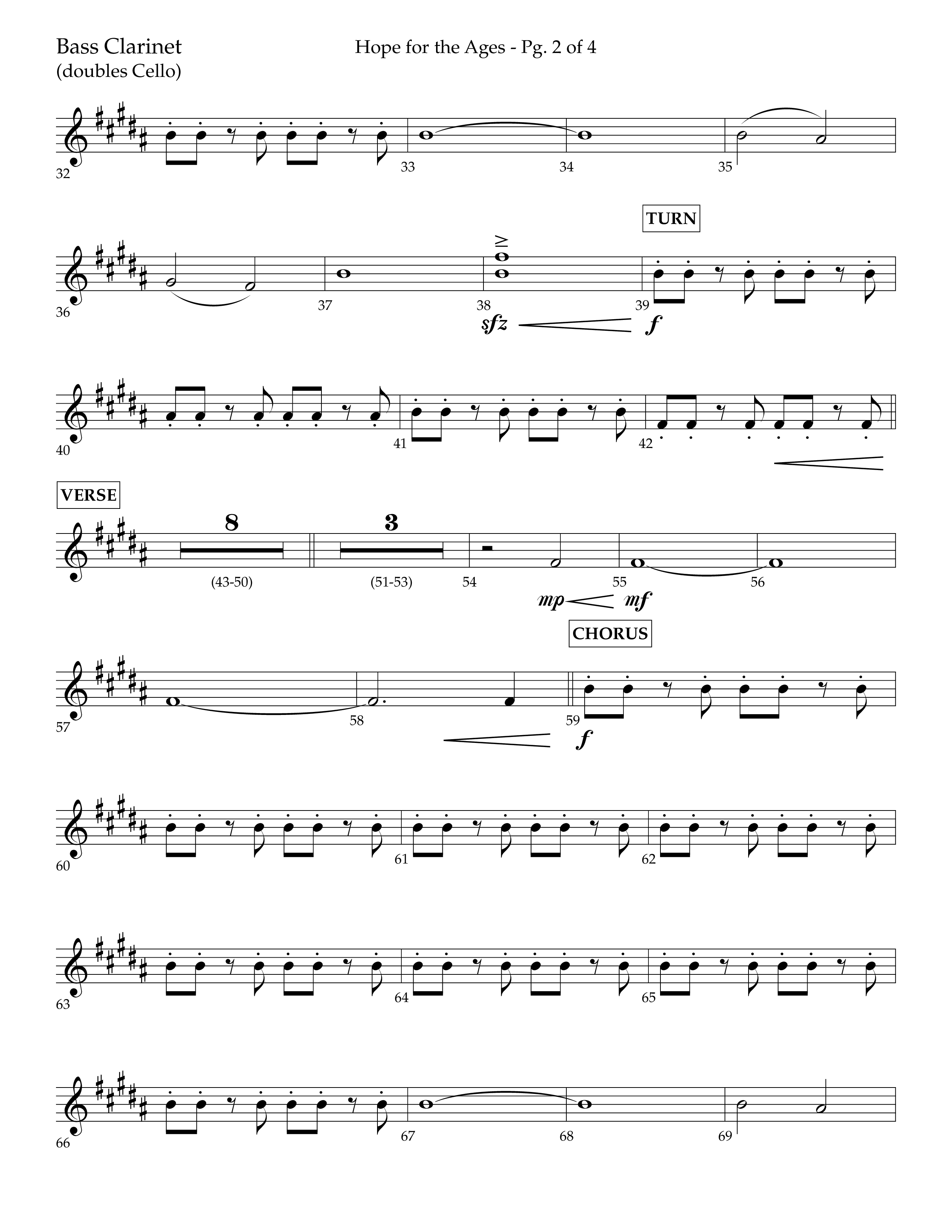Hope For The Ages (Choral Anthem SATB) Bass Clarinet (Lifeway Choral / Arr. John Bolin / Arr. Don Koch / Orch. Cliff Duren)