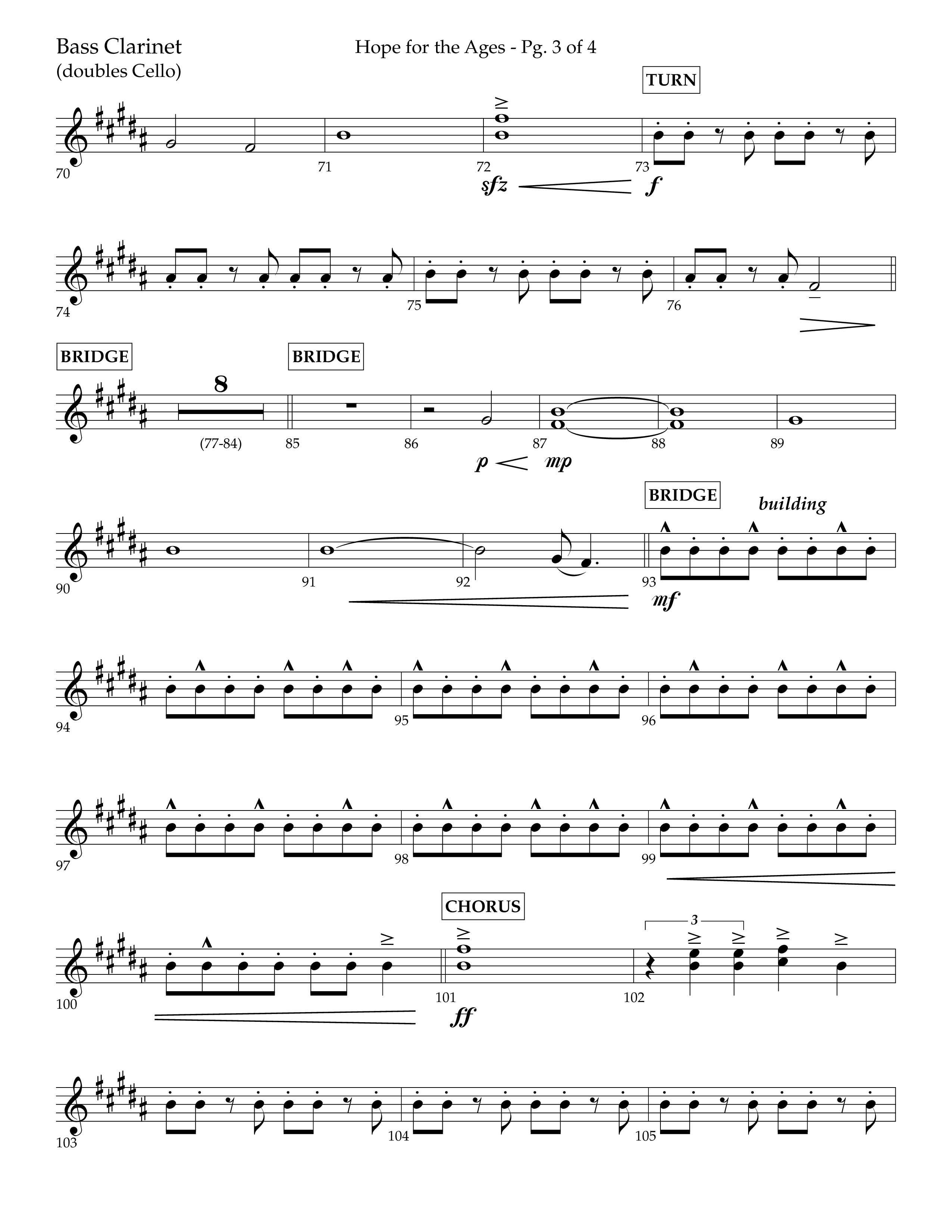 Hope For The Ages (Choral Anthem SATB) Bass Clarinet (Lifeway Choral / Arr. John Bolin / Arr. Don Koch / Orch. Cliff Duren)