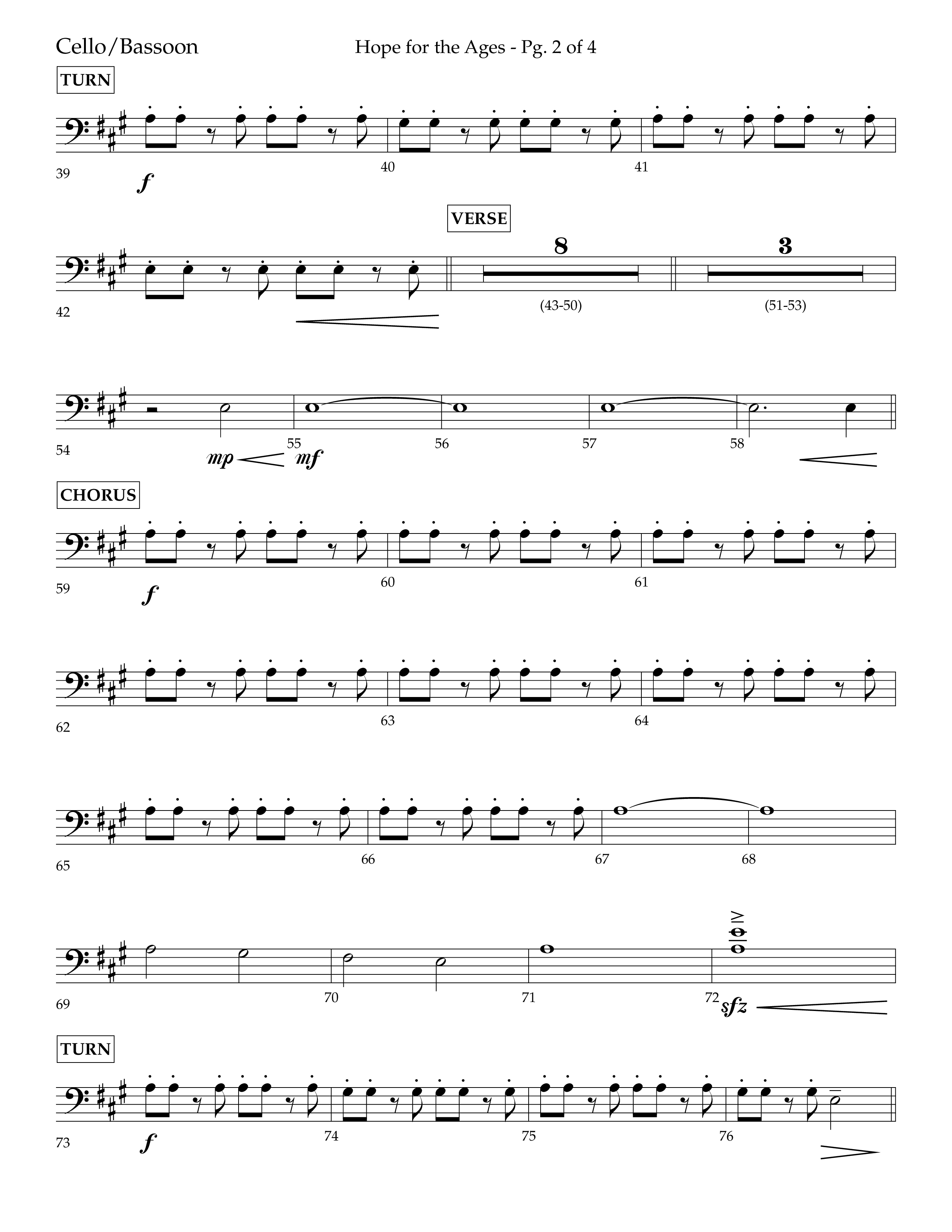 Hope For The Ages (Choral Anthem SATB) Cello (Lifeway Choral / Arr. John Bolin / Arr. Don Koch / Orch. Cliff Duren)