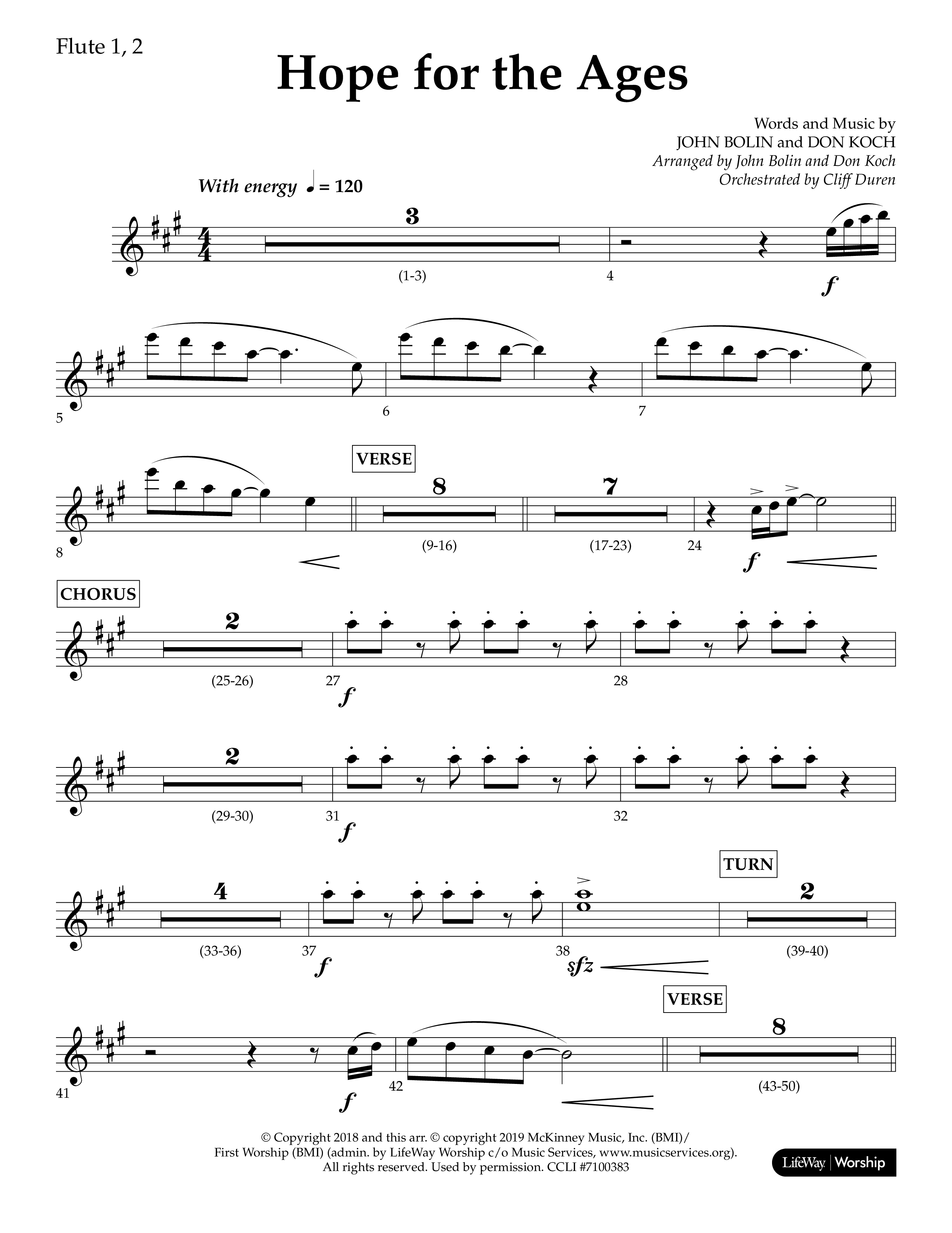 Hope For The Ages (Choral Anthem SATB) Flute 1/2 (Lifeway Choral / Arr. John Bolin / Arr. Don Koch / Orch. Cliff Duren)