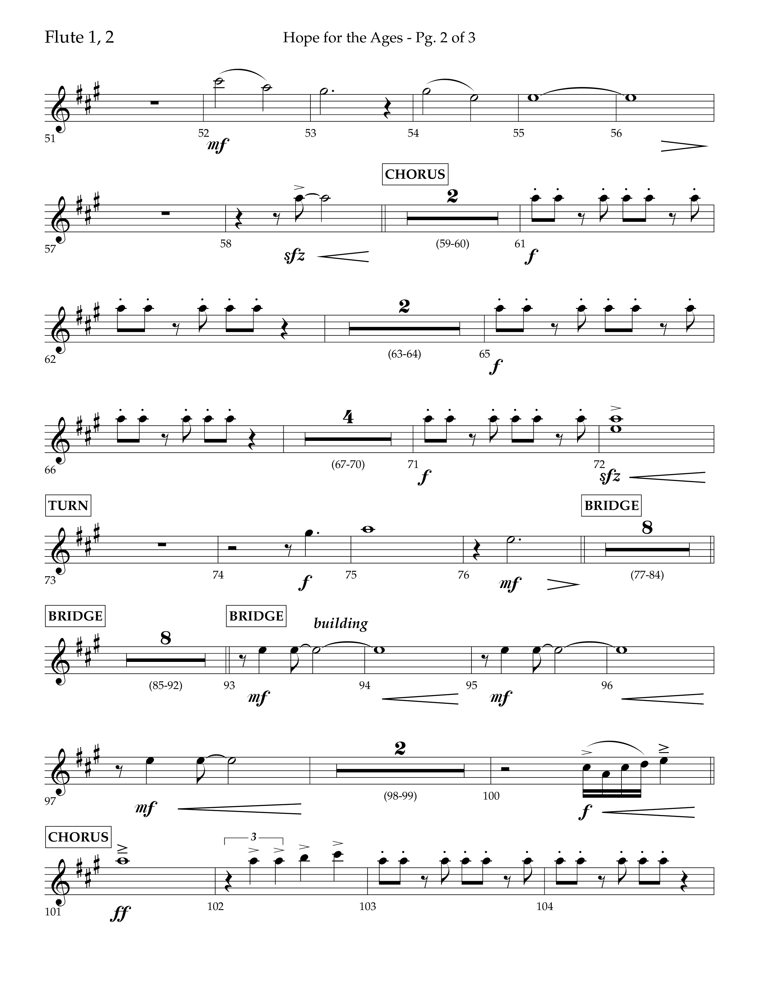 Hope For The Ages (Choral Anthem SATB) Flute 1/2 (Lifeway Choral / Arr. John Bolin / Arr. Don Koch / Orch. Cliff Duren)