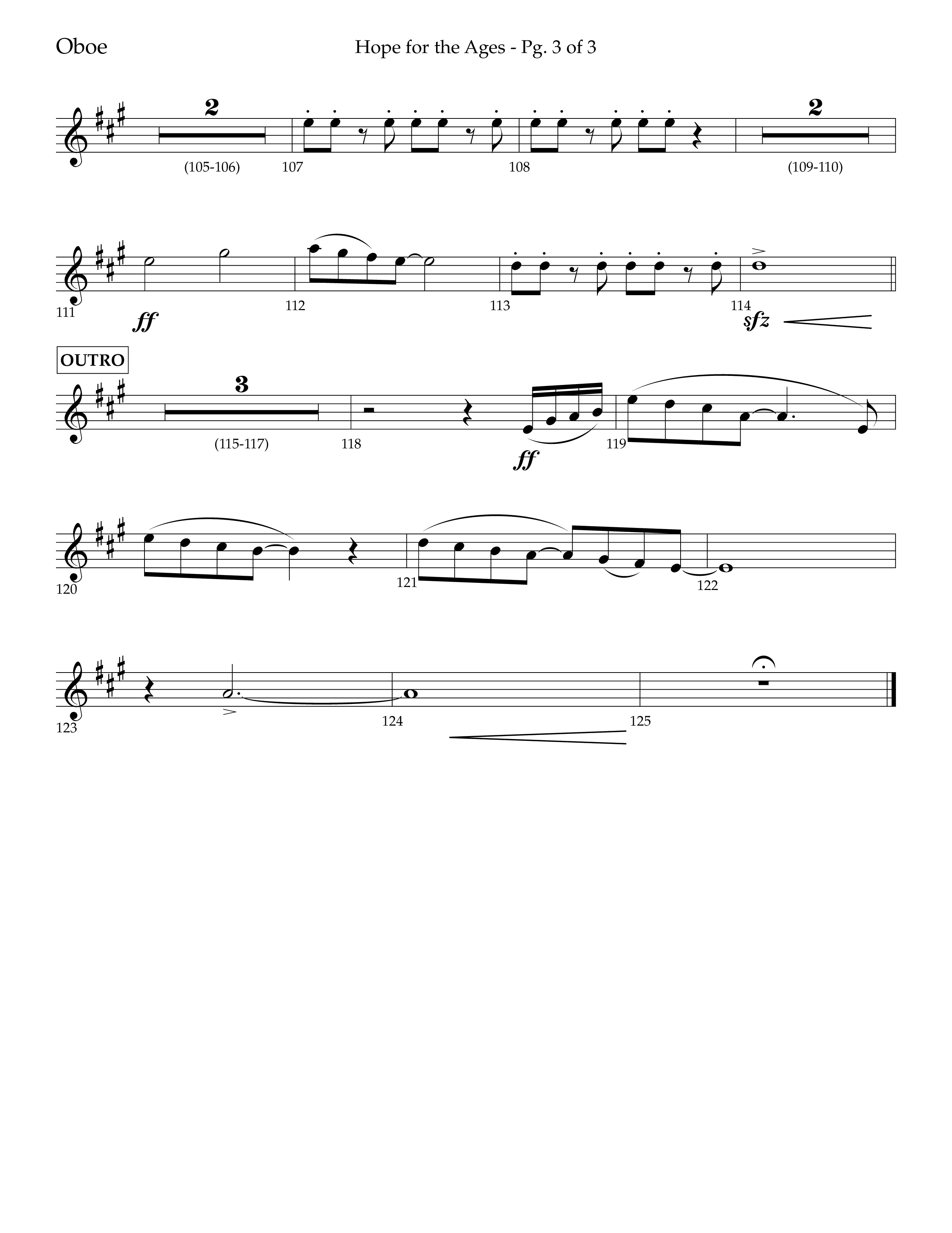 Hope For The Ages (Choral Anthem SATB) Oboe (Lifeway Choral / Arr. John Bolin / Arr. Don Koch / Orch. Cliff Duren)