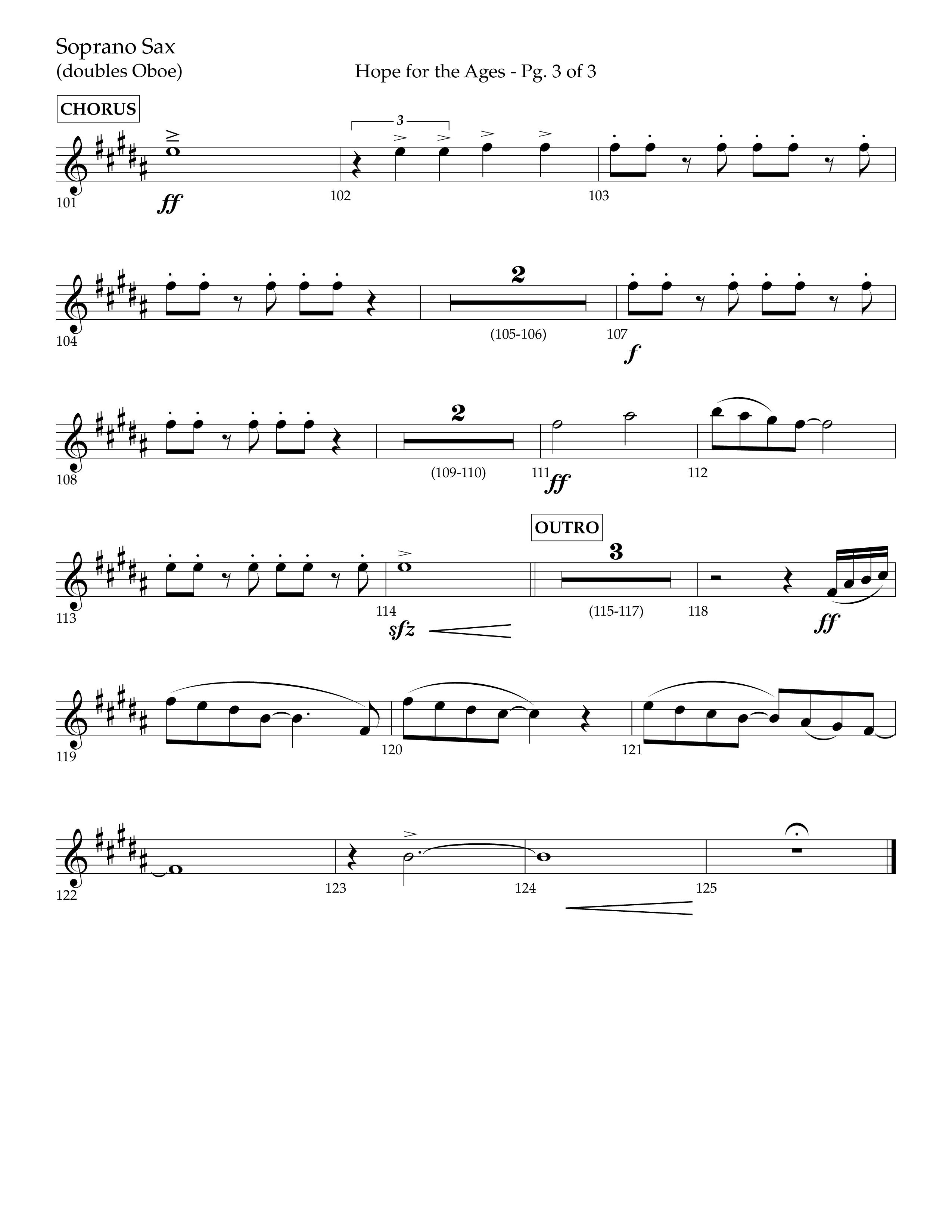 Hope For The Ages (Choral Anthem SATB) Soprano Sax (Lifeway Choral / Arr. John Bolin / Arr. Don Koch / Orch. Cliff Duren)