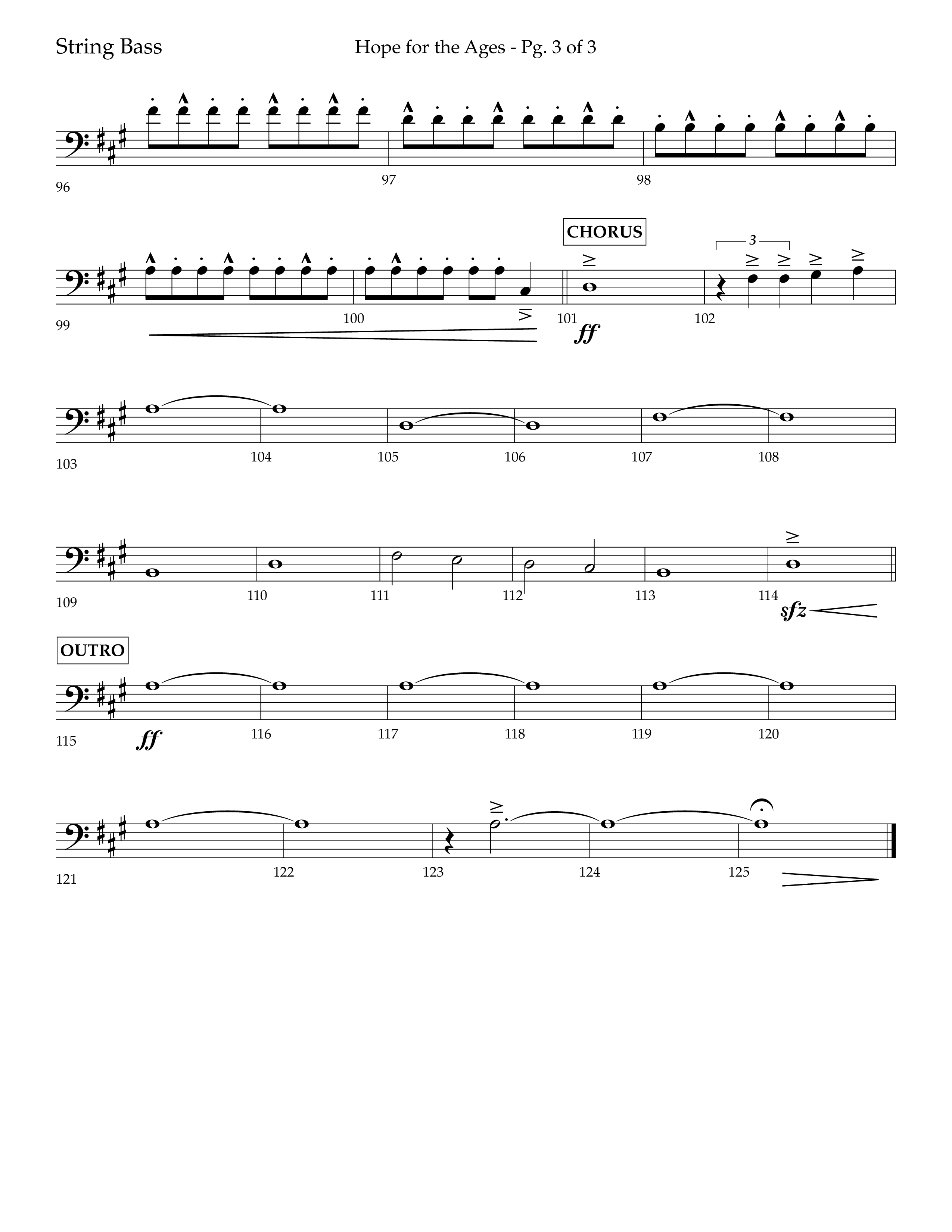 Hope For The Ages (Choral Anthem SATB) String Bass (Lifeway Choral / Arr. John Bolin / Arr. Don Koch / Orch. Cliff Duren)