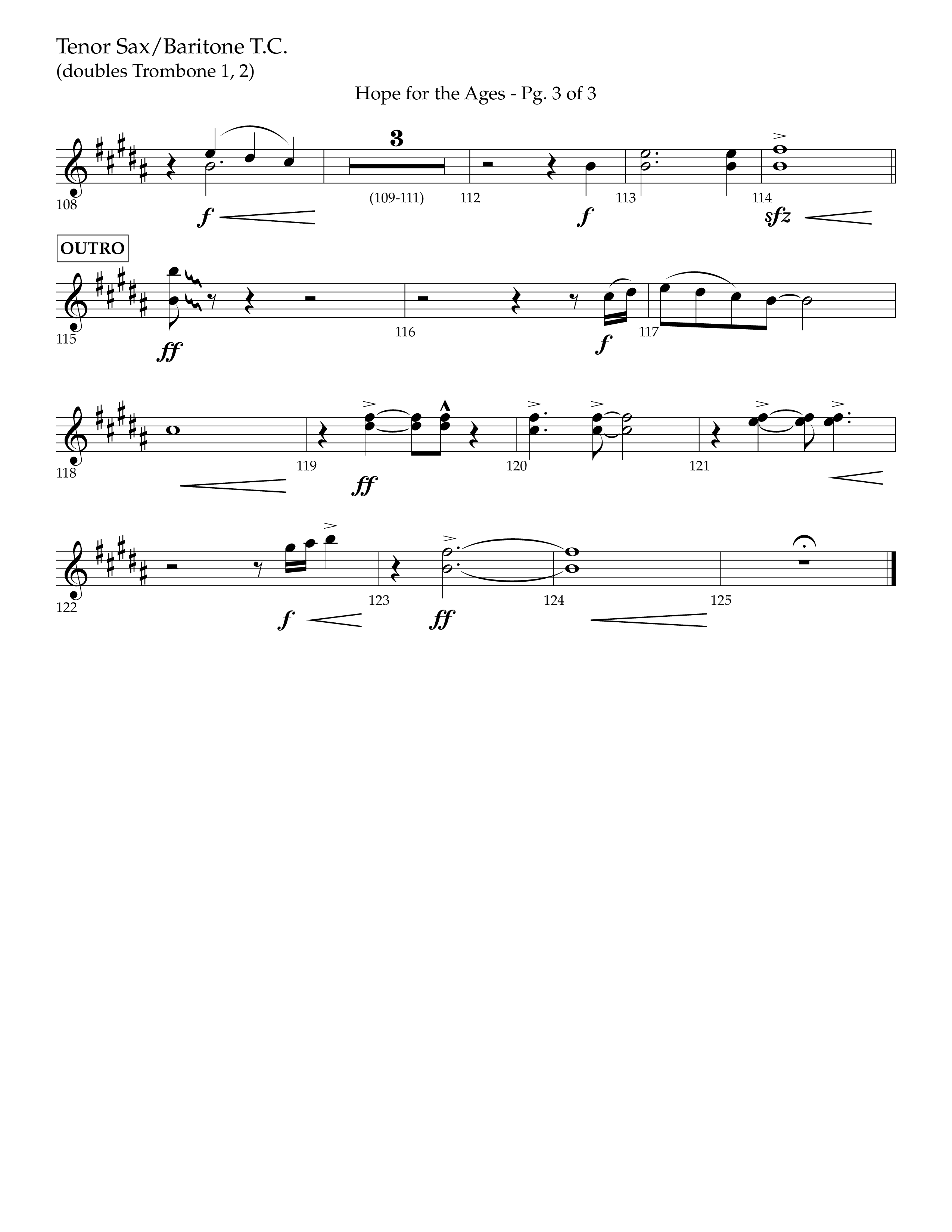 Hope For The Ages (Choral Anthem SATB) Tenor Sax/Baritone T.C. (Lifeway Choral / Arr. John Bolin / Arr. Don Koch / Orch. Cliff Duren)