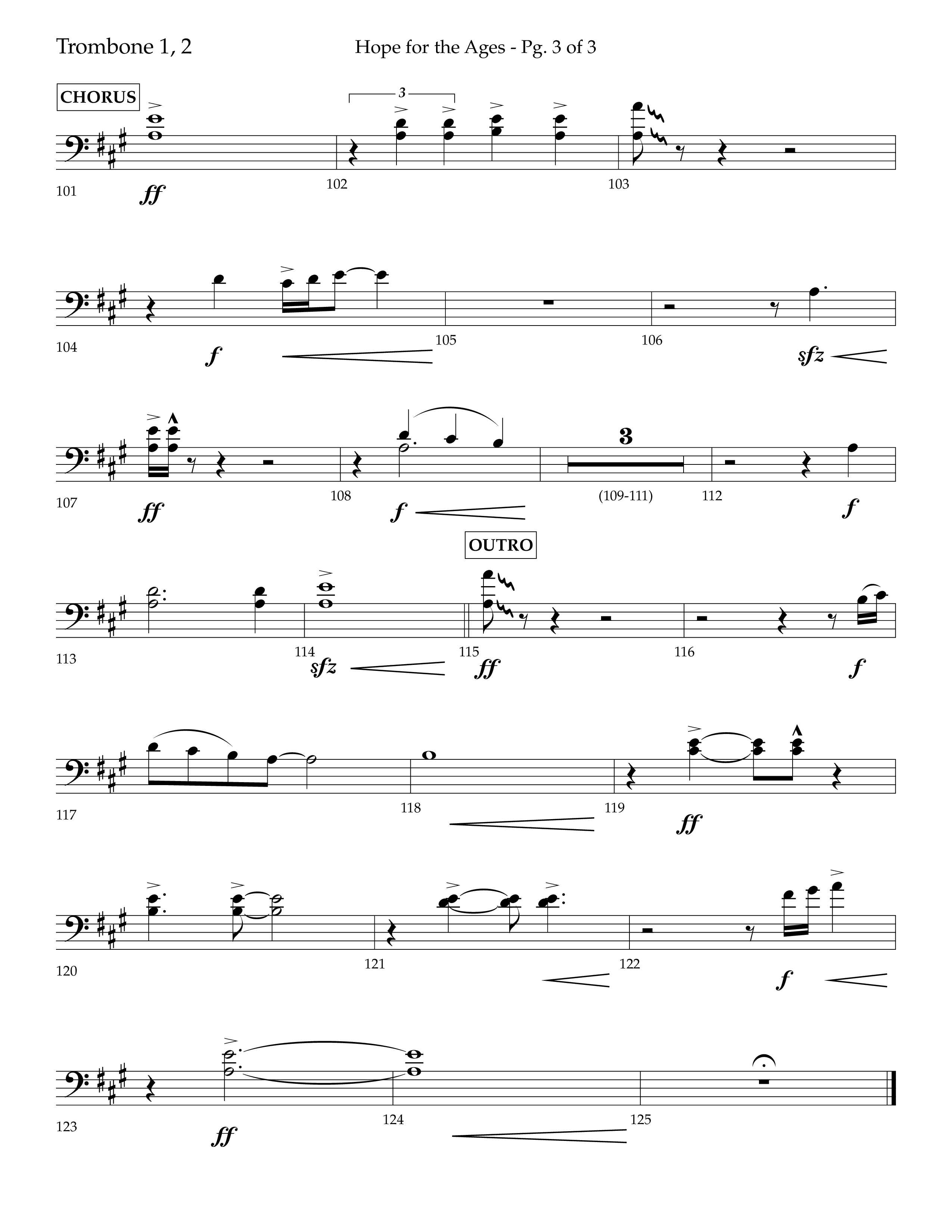Hope For The Ages (Choral Anthem SATB) Trombone 1/2 (Lifeway Choral / Arr. John Bolin / Arr. Don Koch / Orch. Cliff Duren)