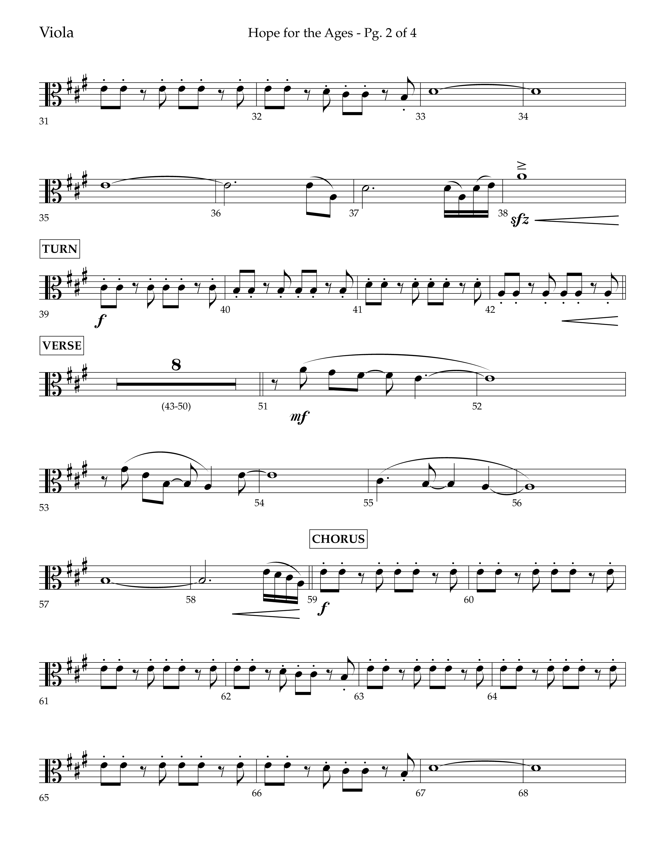 Hope For The Ages (Choral Anthem SATB) Viola (Lifeway Choral / Arr. John Bolin / Arr. Don Koch / Orch. Cliff Duren)