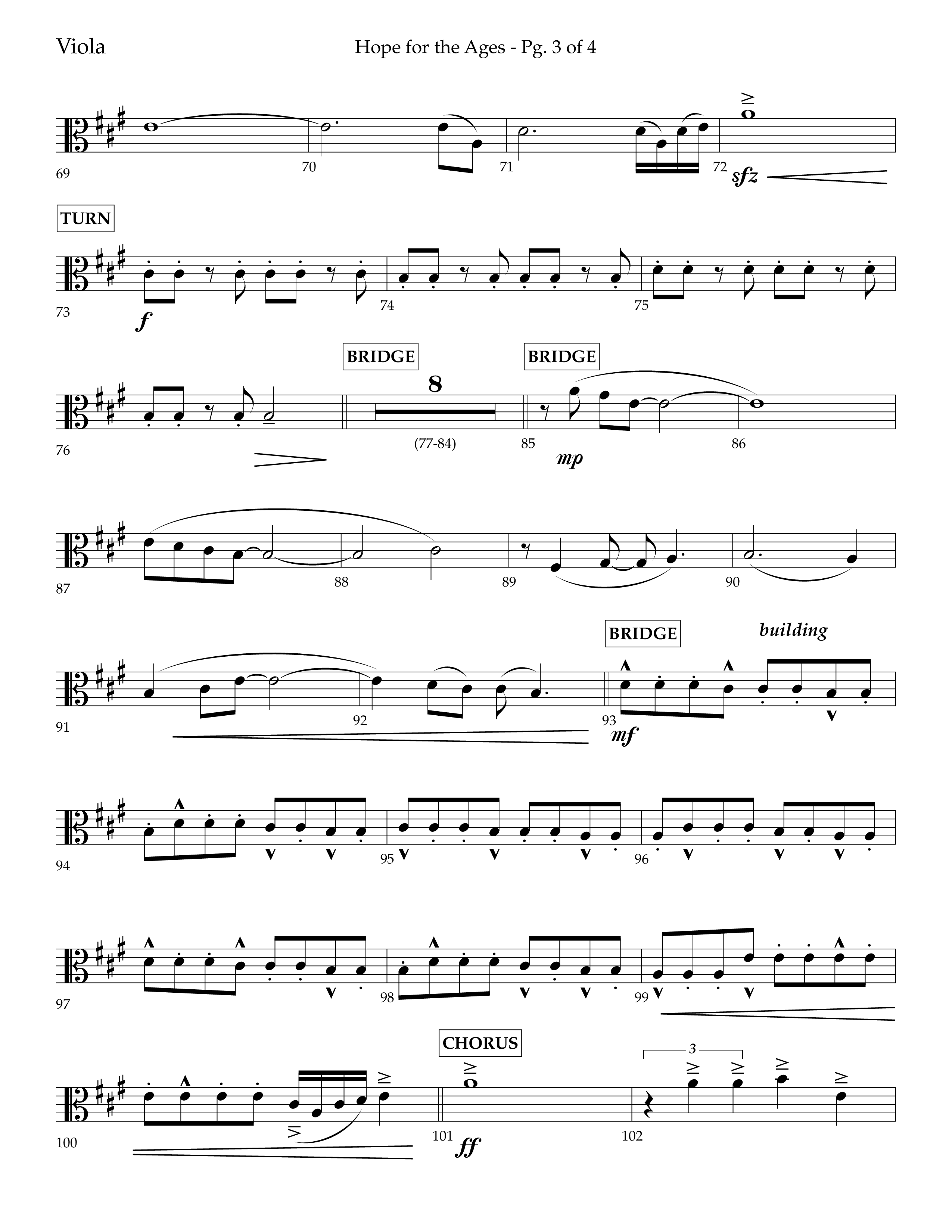 Hope For The Ages (Choral Anthem SATB) Viola (Lifeway Choral / Arr. John Bolin / Arr. Don Koch / Orch. Cliff Duren)