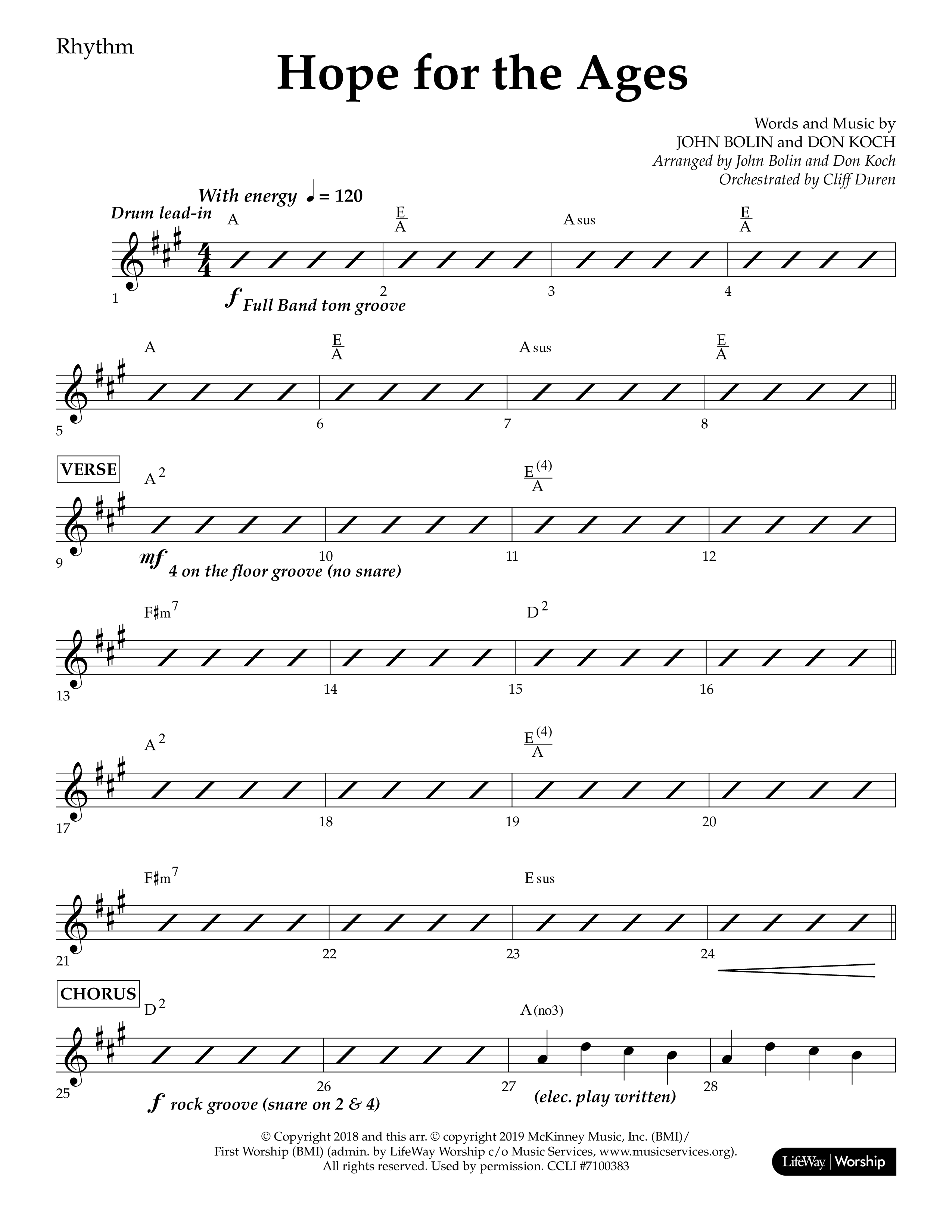 Hope For The Ages (Choral Anthem SATB) Lead Melody & Rhythm (Lifeway Choral / Arr. John Bolin / Arr. Don Koch / Orch. Cliff Duren)