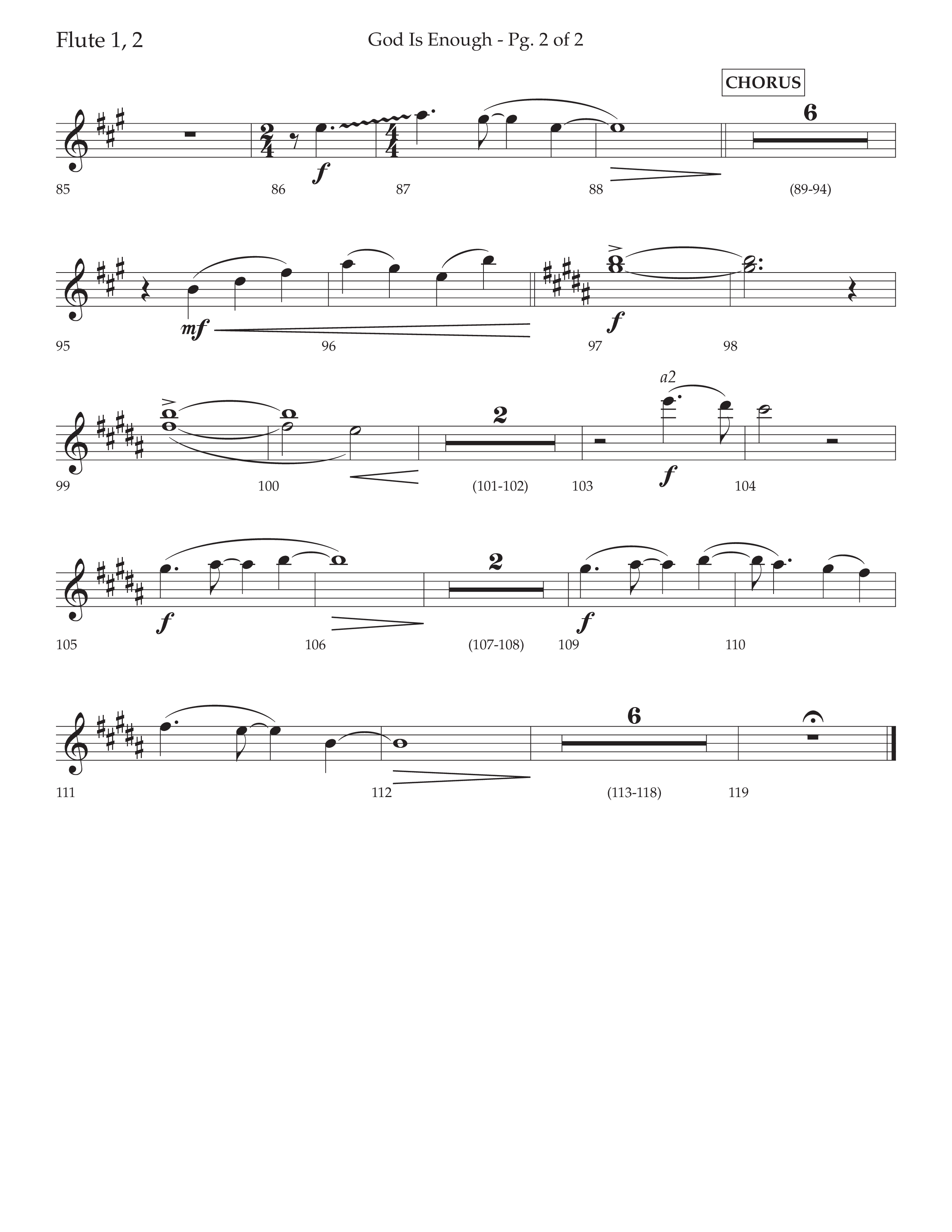 God Is Enough (Choral Anthem SATB) Flute 1/2 (Lifeway Choral / Arr. David Wise / Orch. David Shipps)