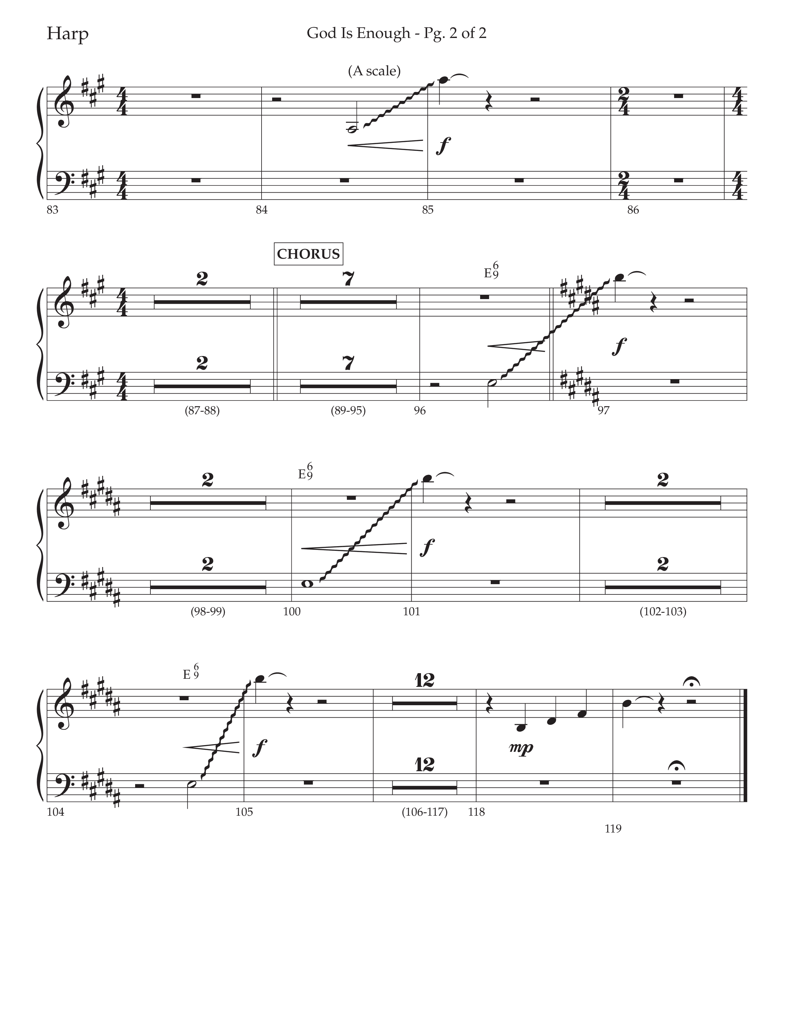 God Is Enough (Choral Anthem SATB) Harp (Lifeway Choral / Arr. David Wise / Orch. David Shipps)