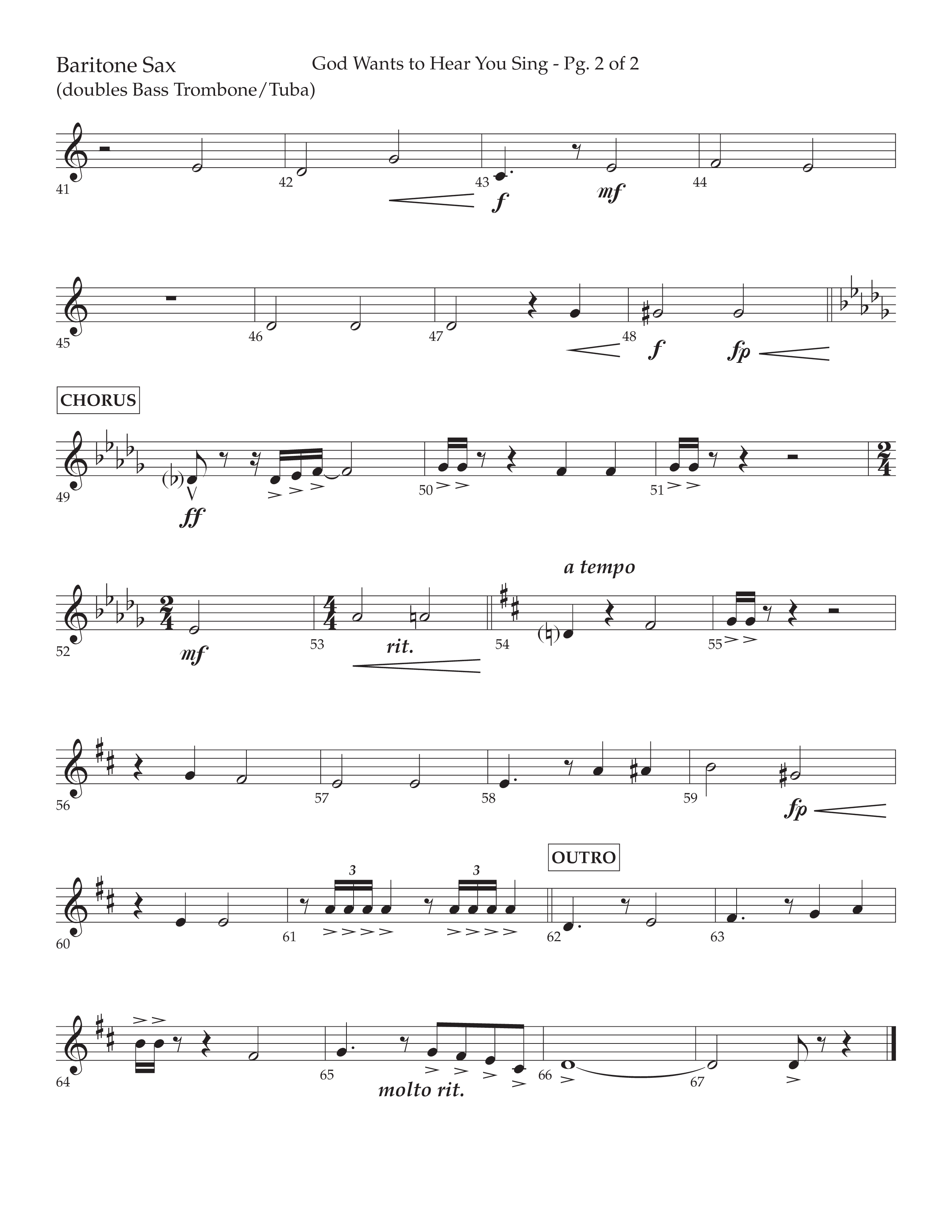 God Wants To Hear You Sing (Choral Anthem SATB) Baritone TC (Lifeway Choral / Arr. Bradley Knight)