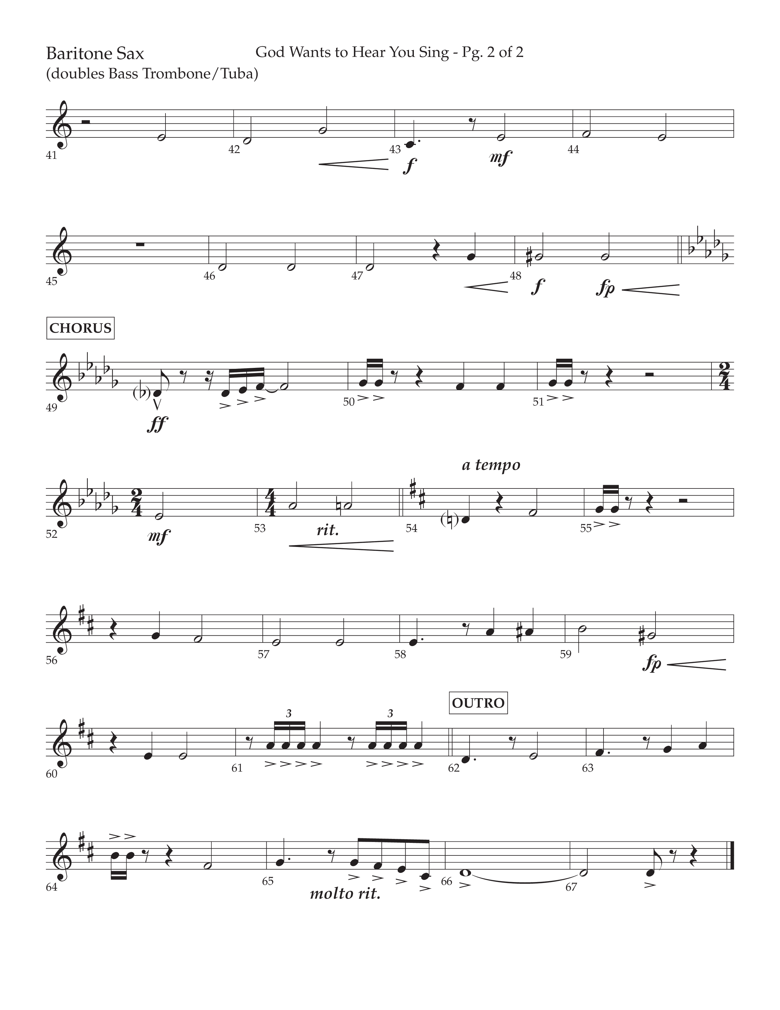 God Wants To Hear You Sing (Choral Anthem SATB) Baritone TC (Lifeway Choral / Arr. Bradley Knight)