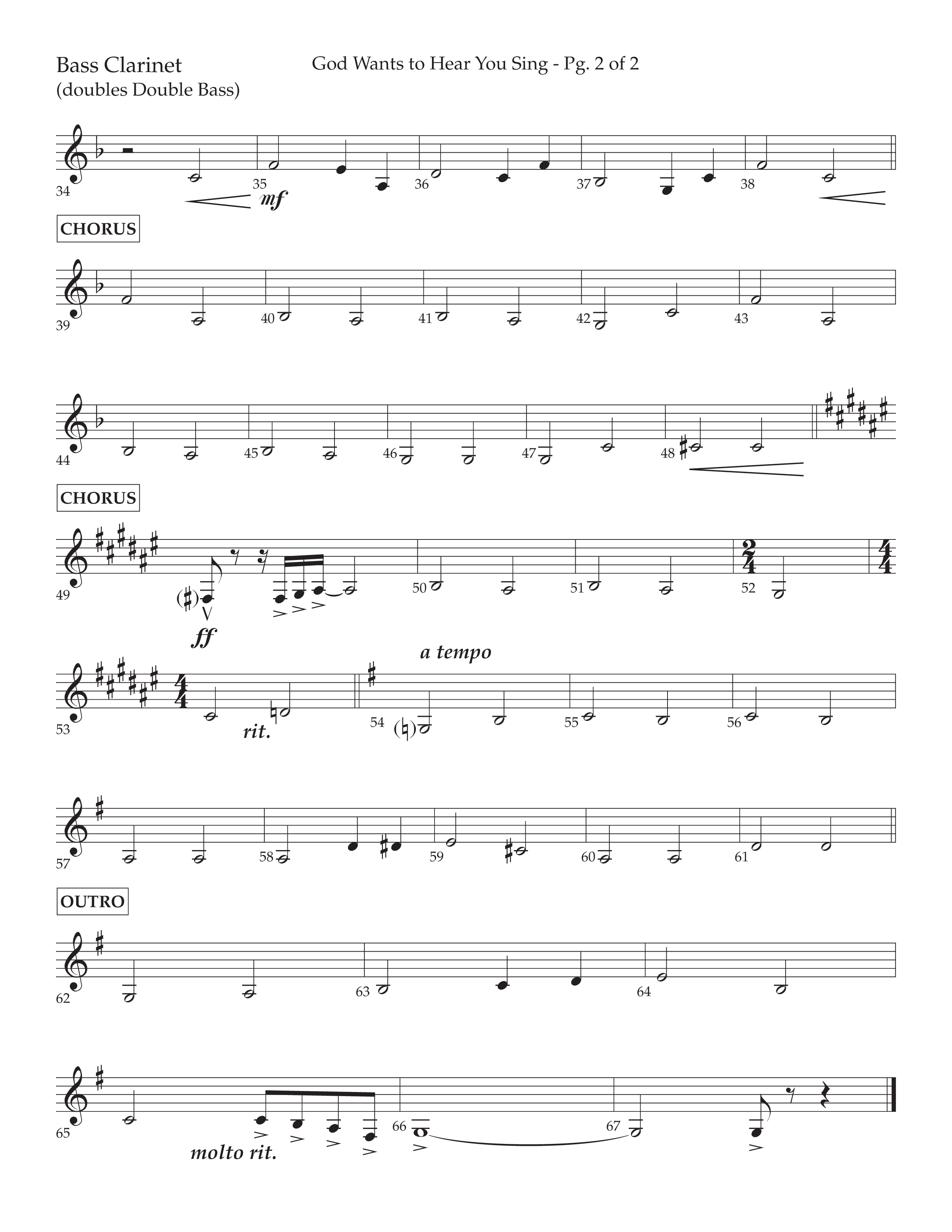 God Wants To Hear You Sing (Choral Anthem SATB) Bass Clarinet (Lifeway Choral / Arr. Bradley Knight)