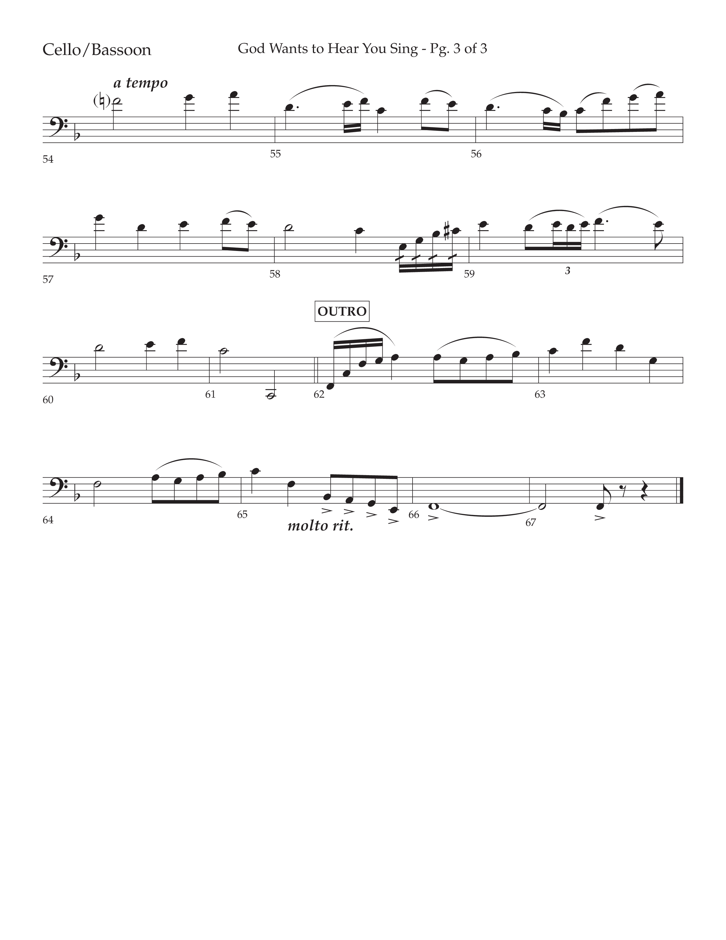 God Wants To Hear You Sing (Choral Anthem SATB) Cello (Lifeway Choral / Arr. Bradley Knight)