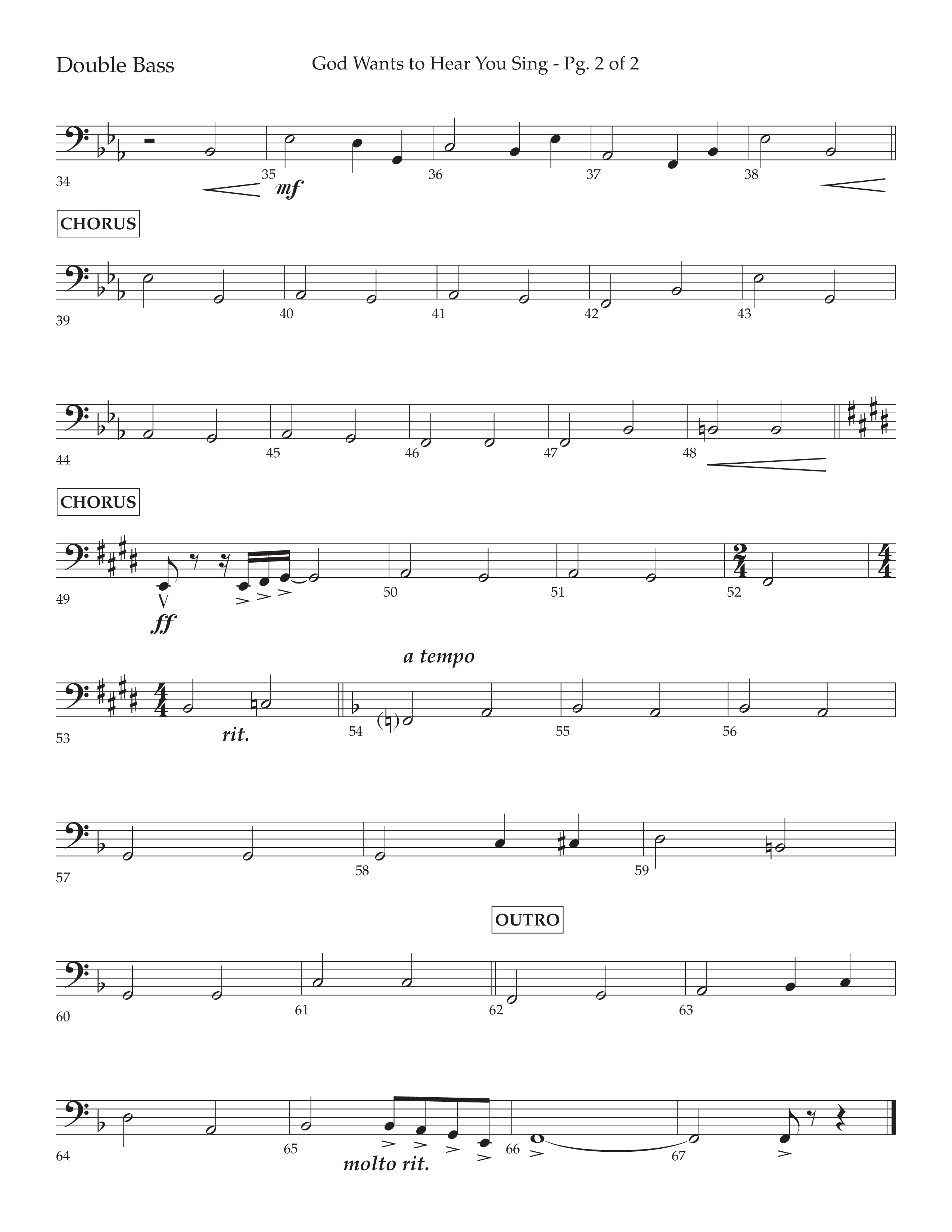 God Wants To Hear You Sing (Choral Anthem SATB) Double Bass (Lifeway Choral / Arr. Bradley Knight)