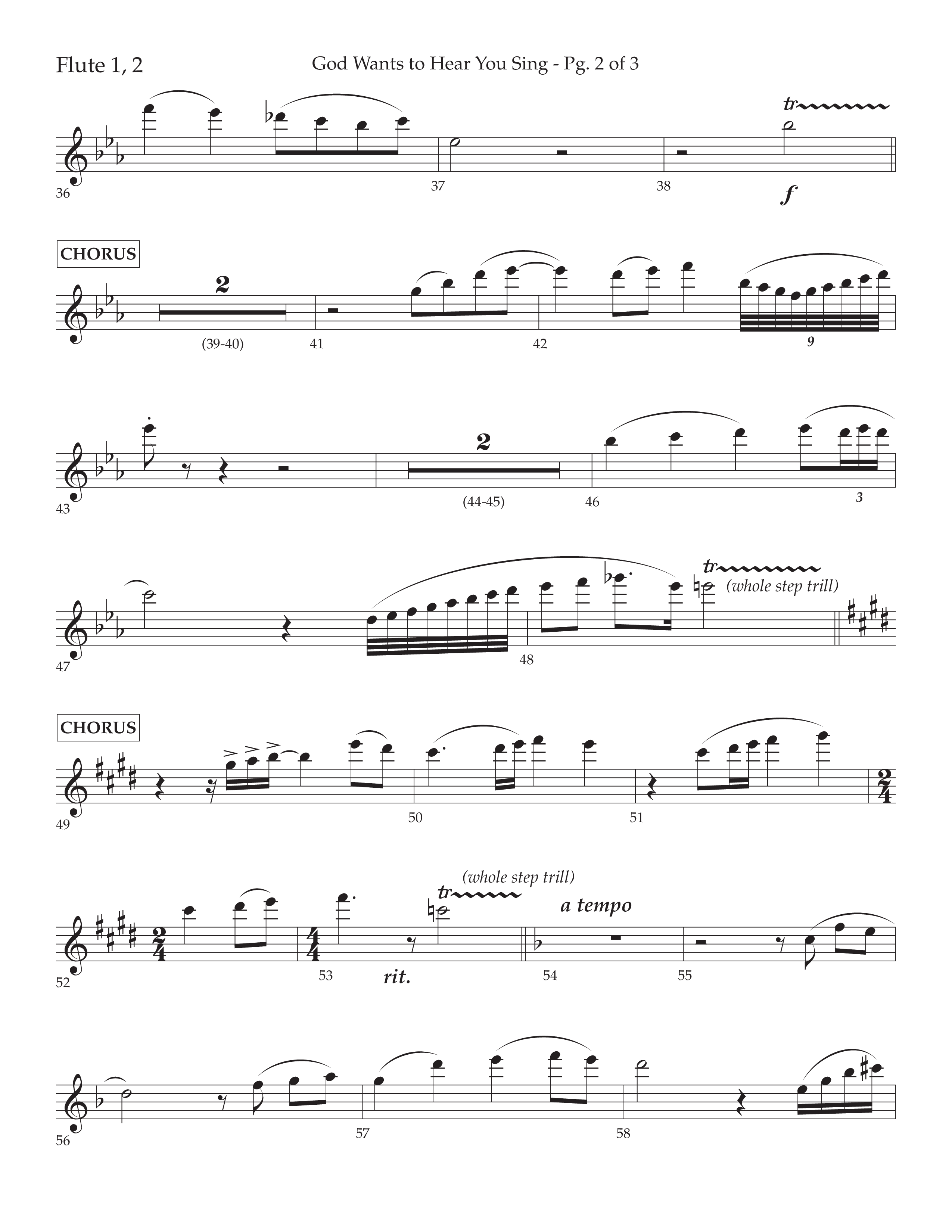 God Wants To Hear You Sing (Choral Anthem SATB) Flute 1/2 (Lifeway Choral / Arr. Bradley Knight)