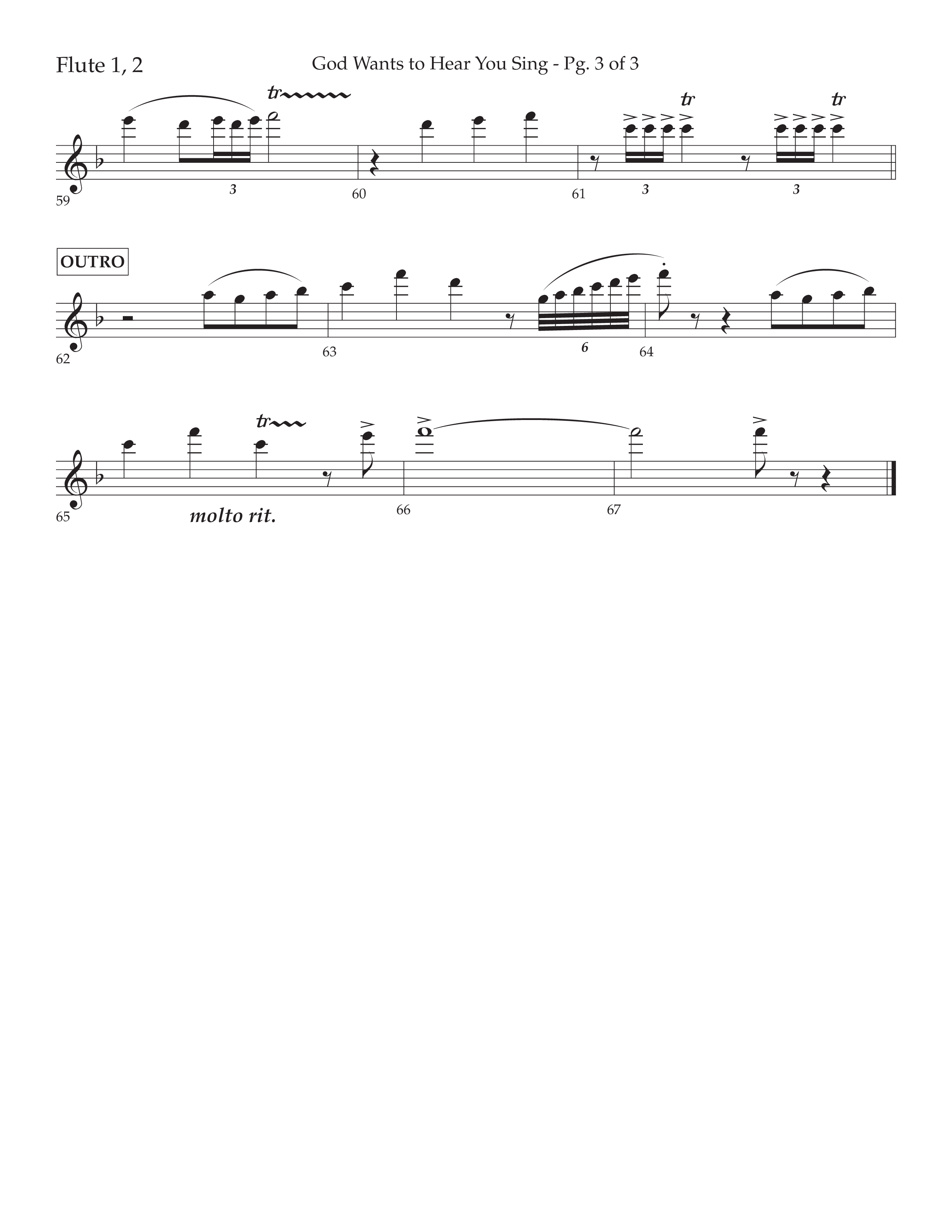 God Wants To Hear You Sing (Choral Anthem SATB) Flute 1/2 (Lifeway Choral / Arr. Bradley Knight)