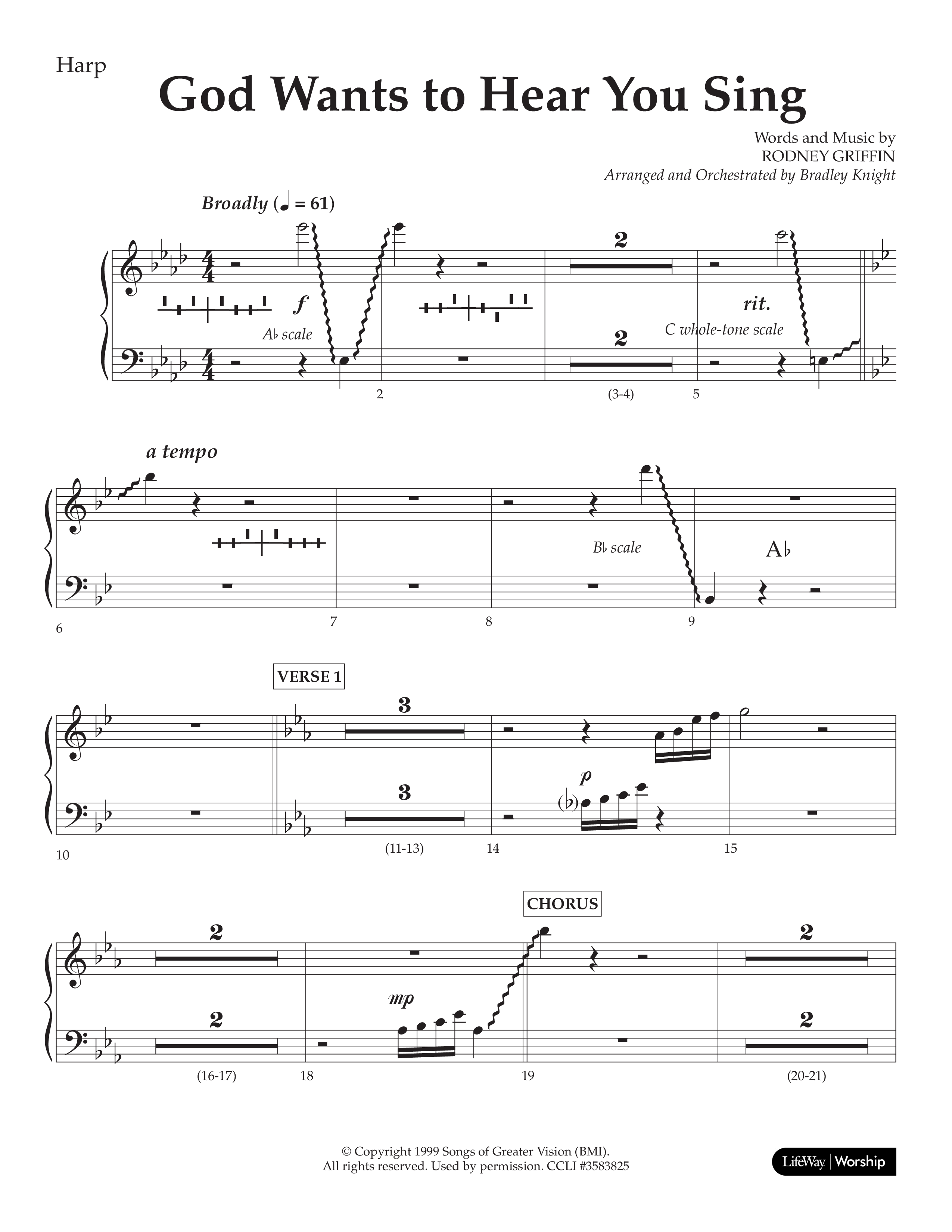God Wants To Hear You Sing (Choral Anthem SATB) Harp (Lifeway Choral / Arr. Bradley Knight)