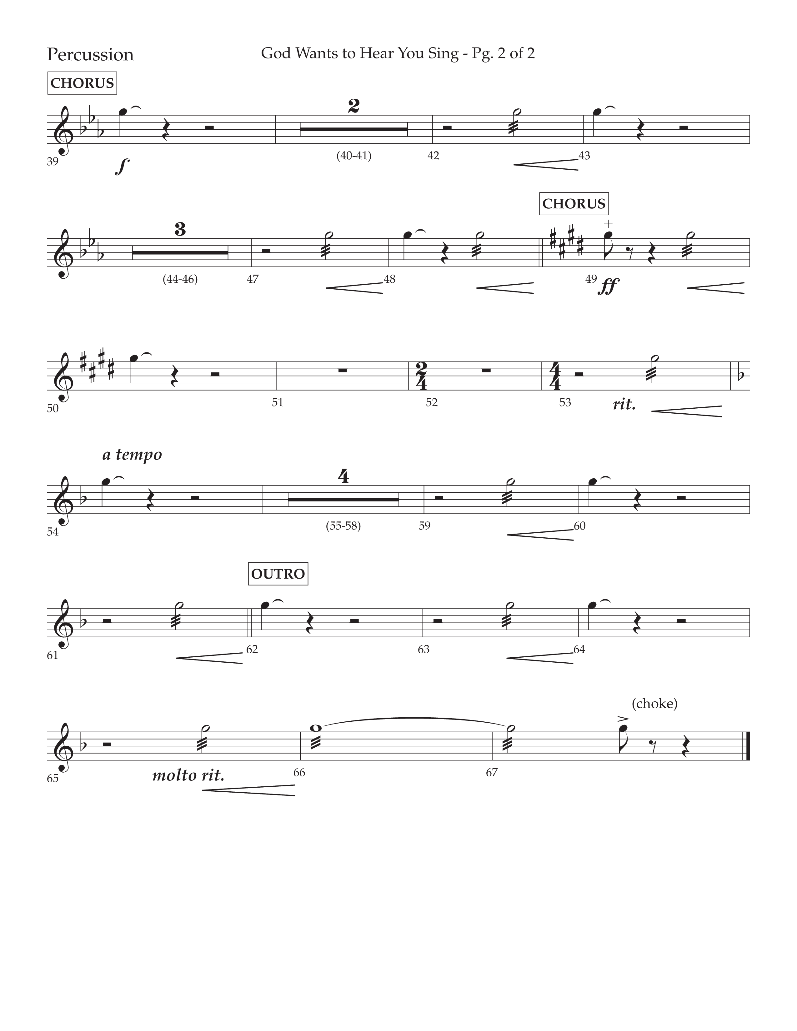 God Wants To Hear You Sing (Choral Anthem SATB) Percussion (Lifeway Choral / Arr. Bradley Knight)