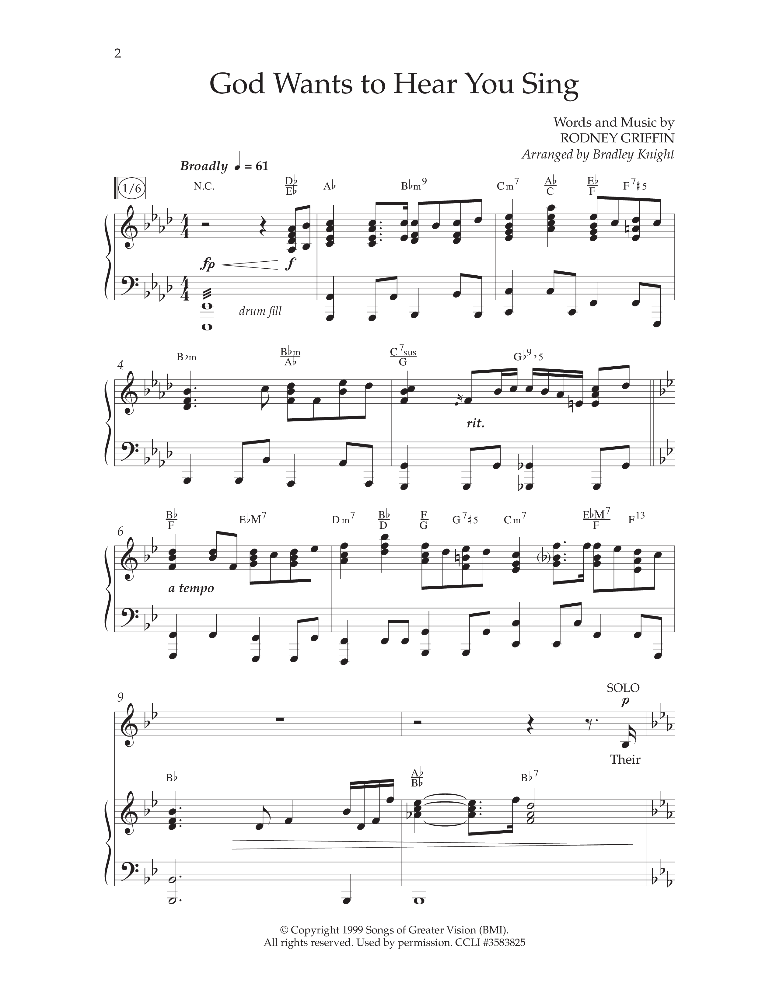 God Wants To Hear You Sing (Choral Anthem SATB) Anthem (SATB/Piano) (Lifeway Choral / Arr. Bradley Knight)