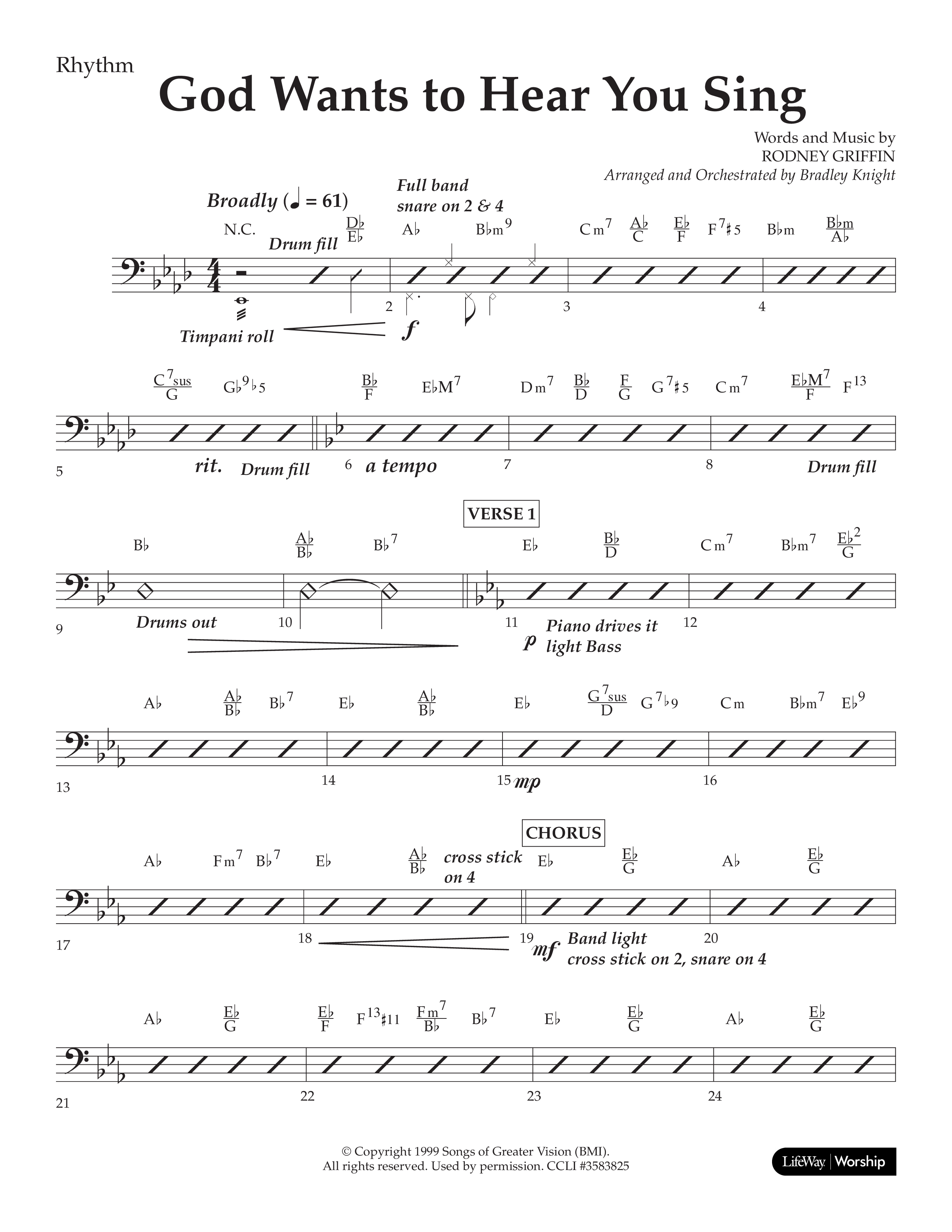 God Wants To Hear You Sing (Choral Anthem SATB) Lead Melody & Rhythm (Lifeway Choral / Arr. Bradley Knight)