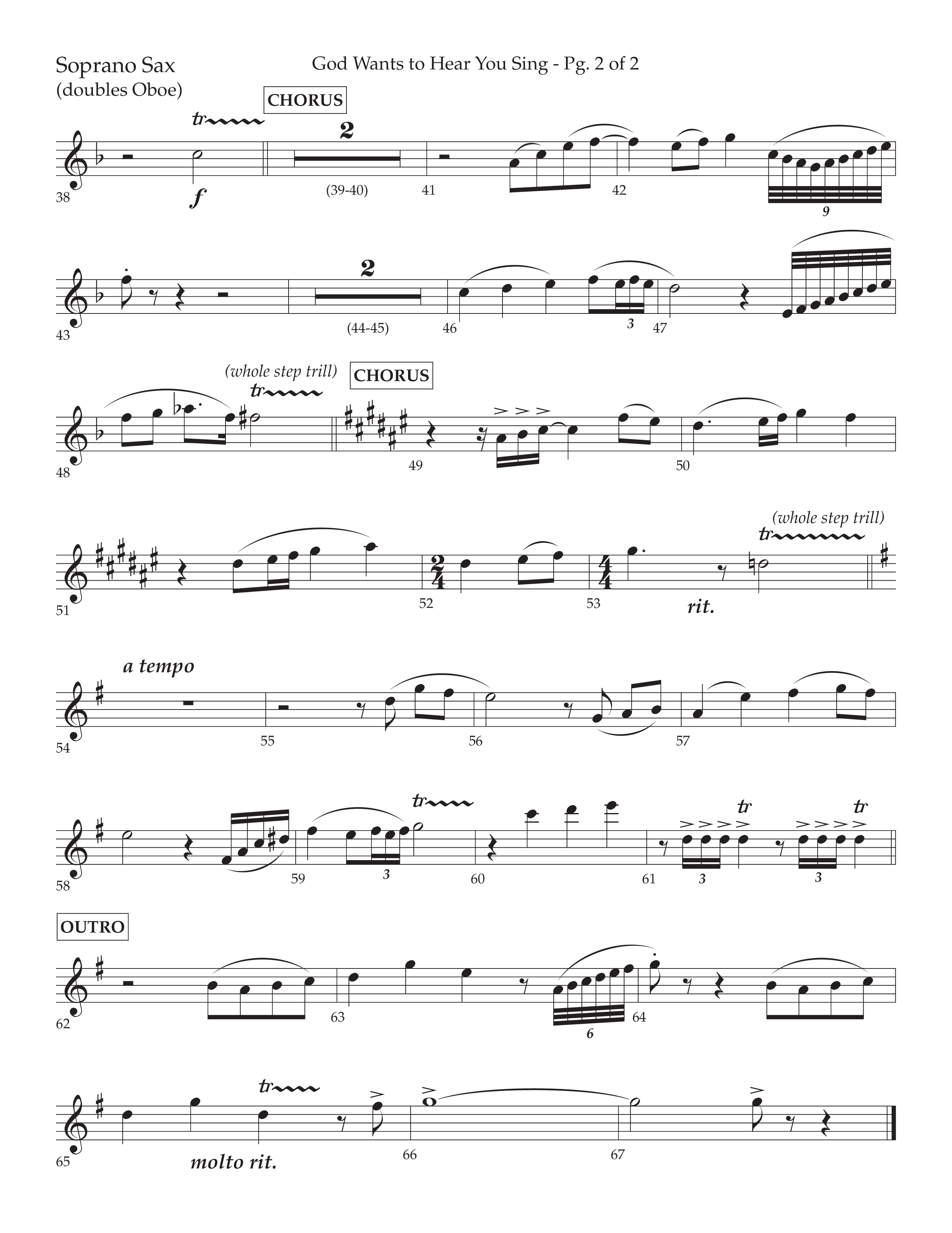 God Wants To Hear You Sing (Choral Anthem SATB) Soprano Sax (Lifeway Choral / Arr. Bradley Knight)
