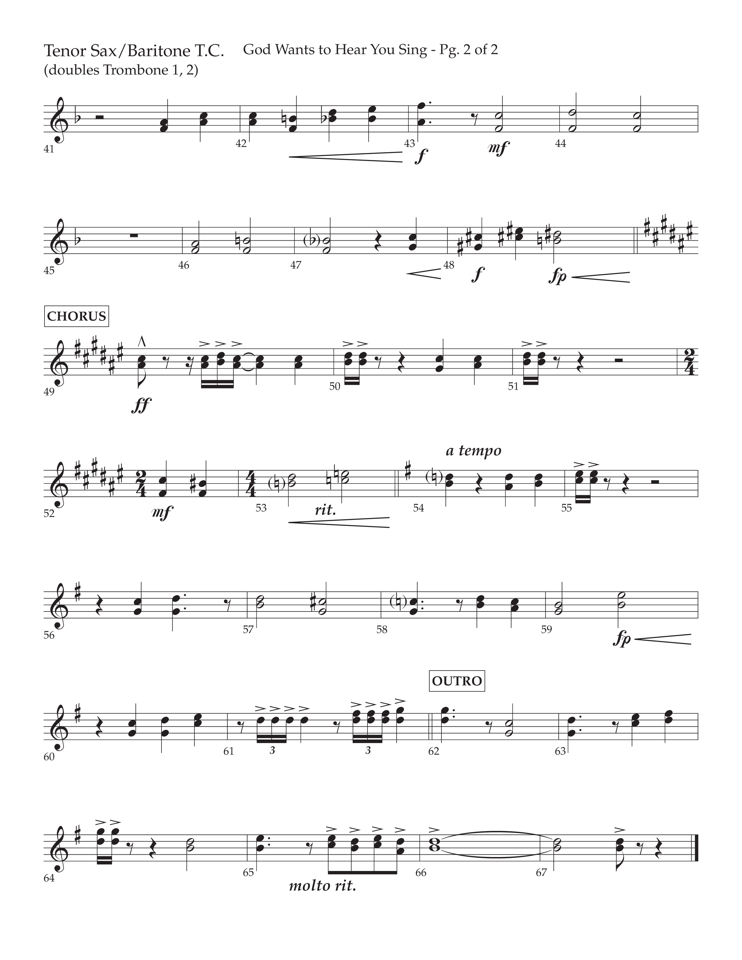God Wants To Hear You Sing (Choral Anthem SATB) Tenor Sax/Baritone T.C. (Lifeway Choral / Arr. Bradley Knight)
