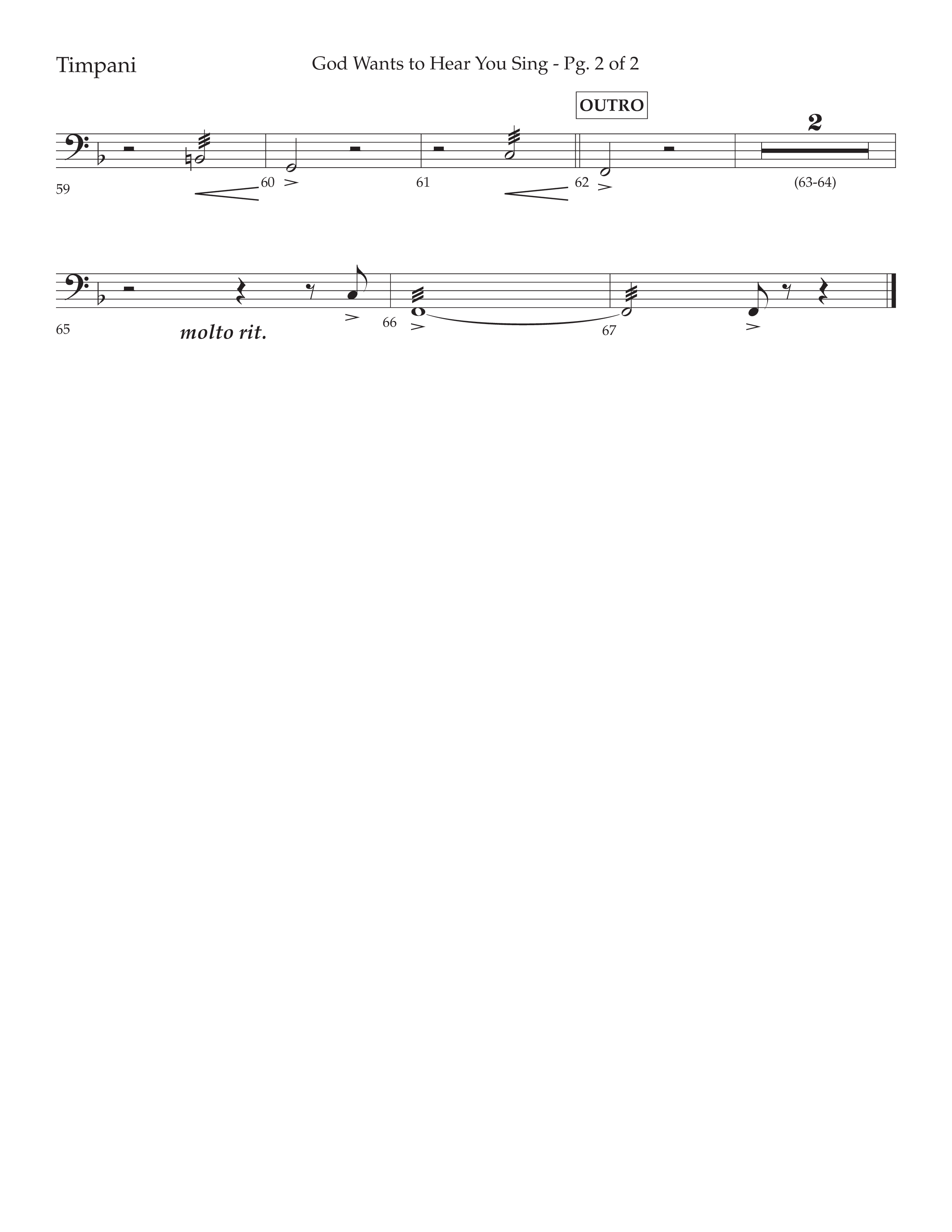 God Wants To Hear You Sing (Choral Anthem SATB) Timpani (Lifeway Choral / Arr. Bradley Knight)