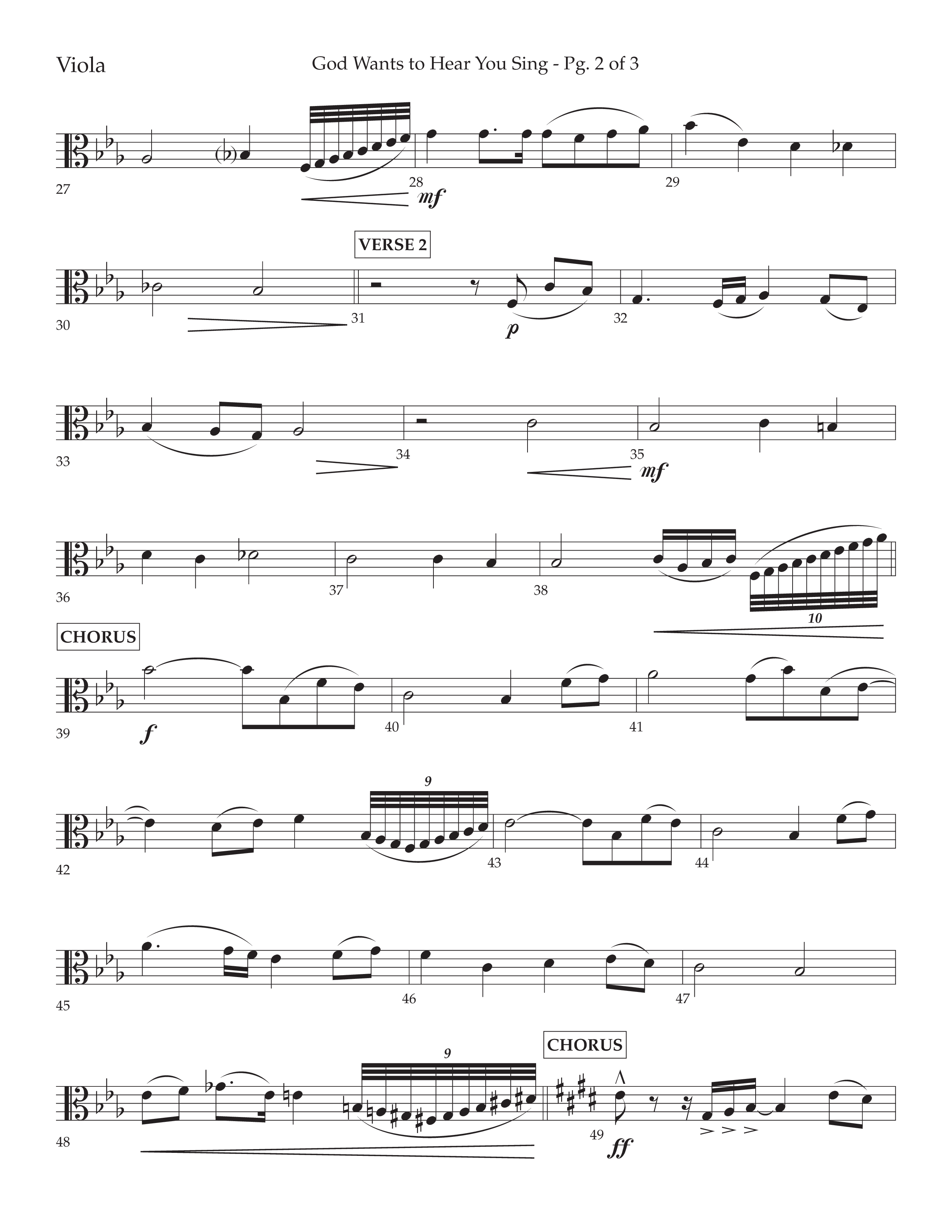 God Wants To Hear You Sing (Choral Anthem SATB) Viola (Lifeway Choral / Arr. Bradley Knight)