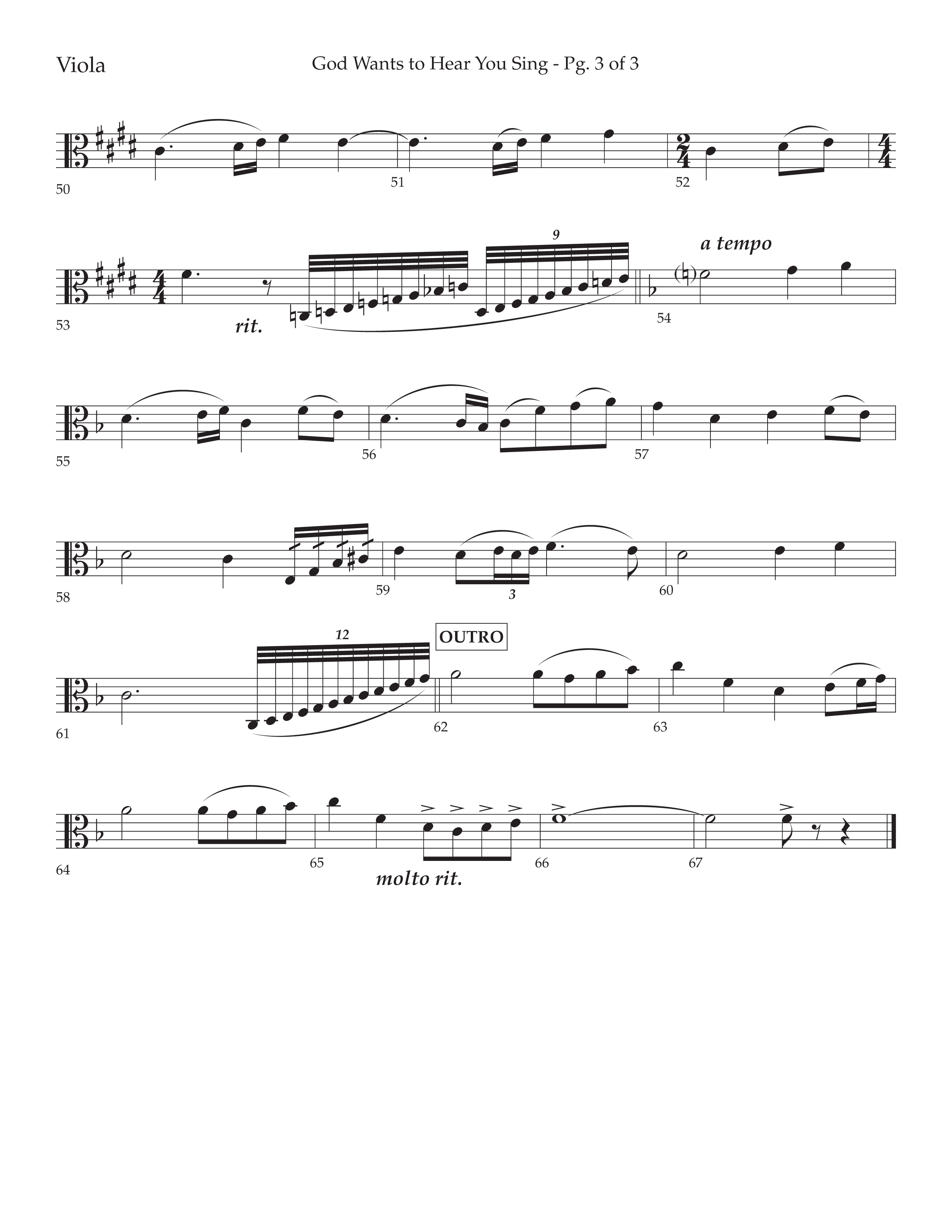 God Wants To Hear You Sing (Choral Anthem SATB) Viola (Lifeway Choral / Arr. Bradley Knight)