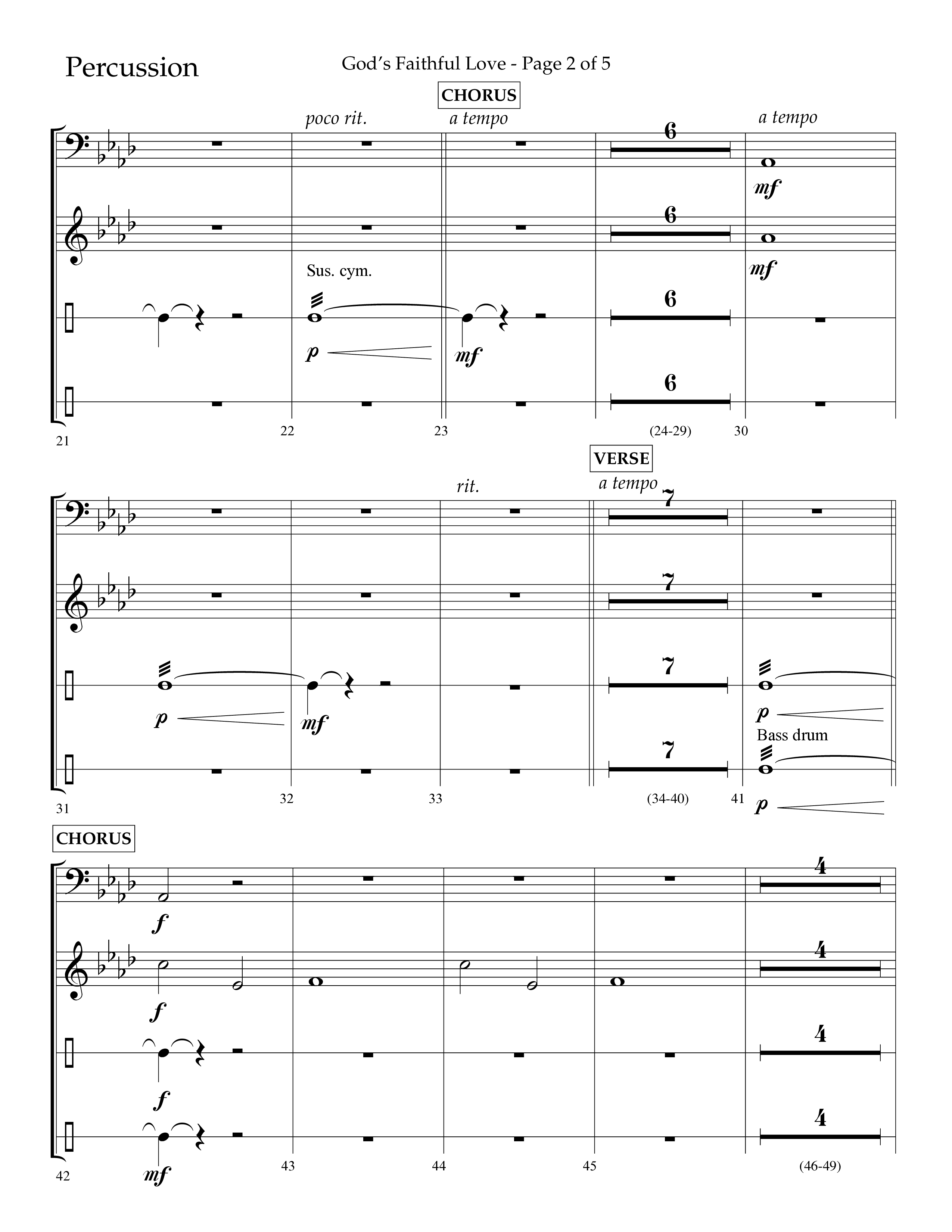 God's Faithful Love (Choral Anthem SATB) Percussion (Lifeway Choral / Arr. John Bolin / Arr. Phillip Keveren / Orch. Phillip Keveren)