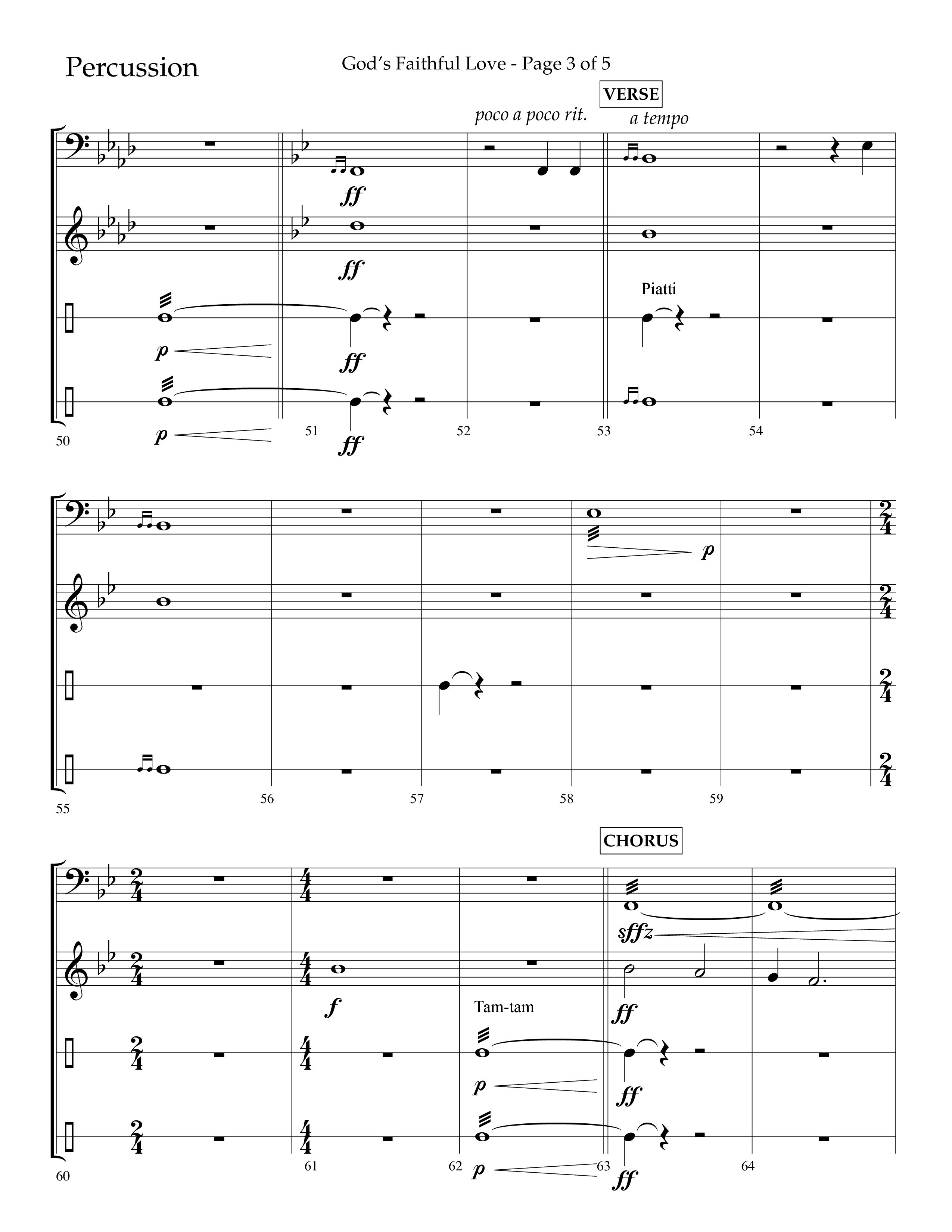 God's Faithful Love (Choral Anthem SATB) Percussion (Lifeway Choral / Arr. John Bolin / Arr. Phillip Keveren / Orch. Phillip Keveren)
