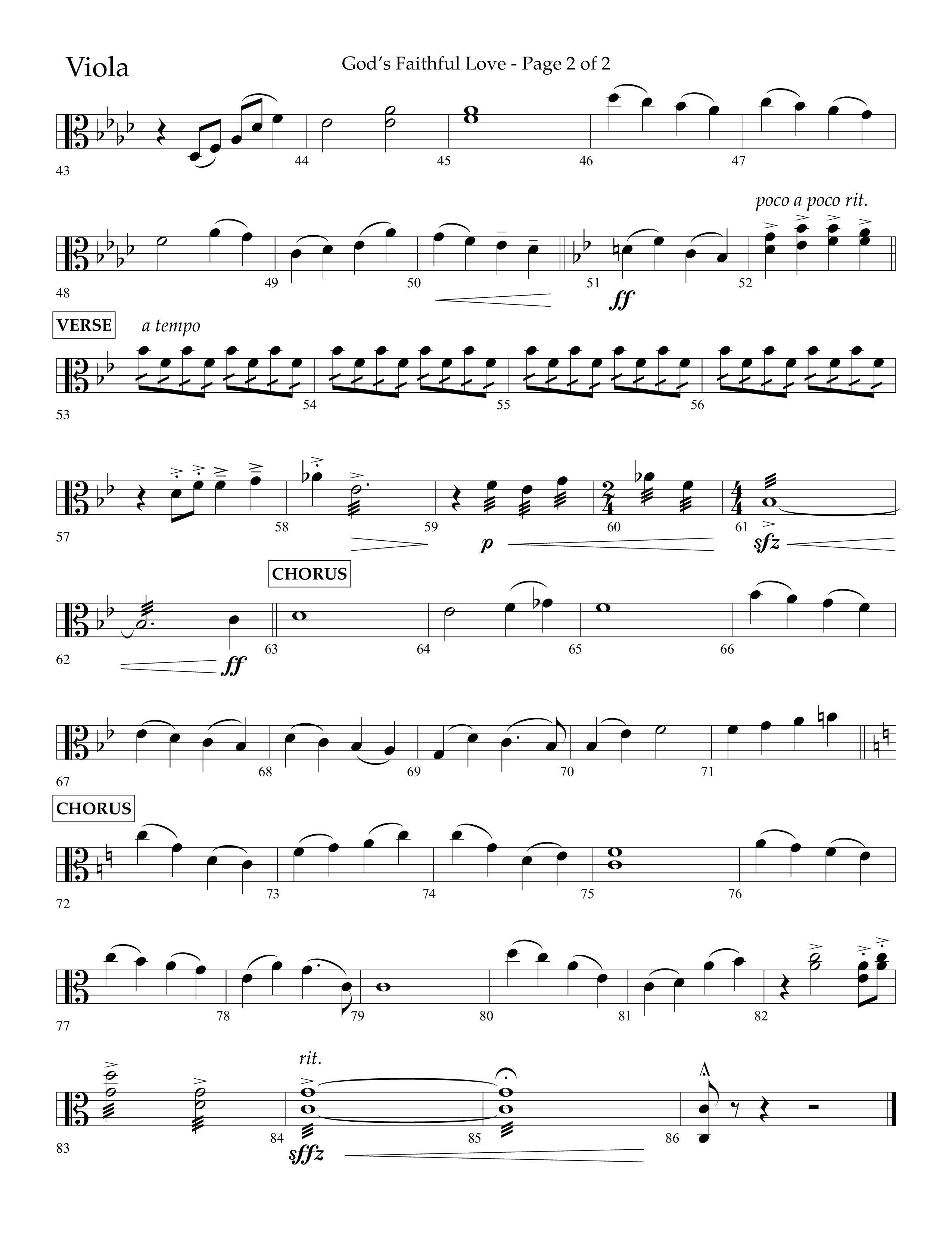 God's Faithful Love (Choral Anthem SATB) Viola (Lifeway Choral / Arr. John Bolin / Arr. Phillip Keveren / Orch. Phillip Keveren)