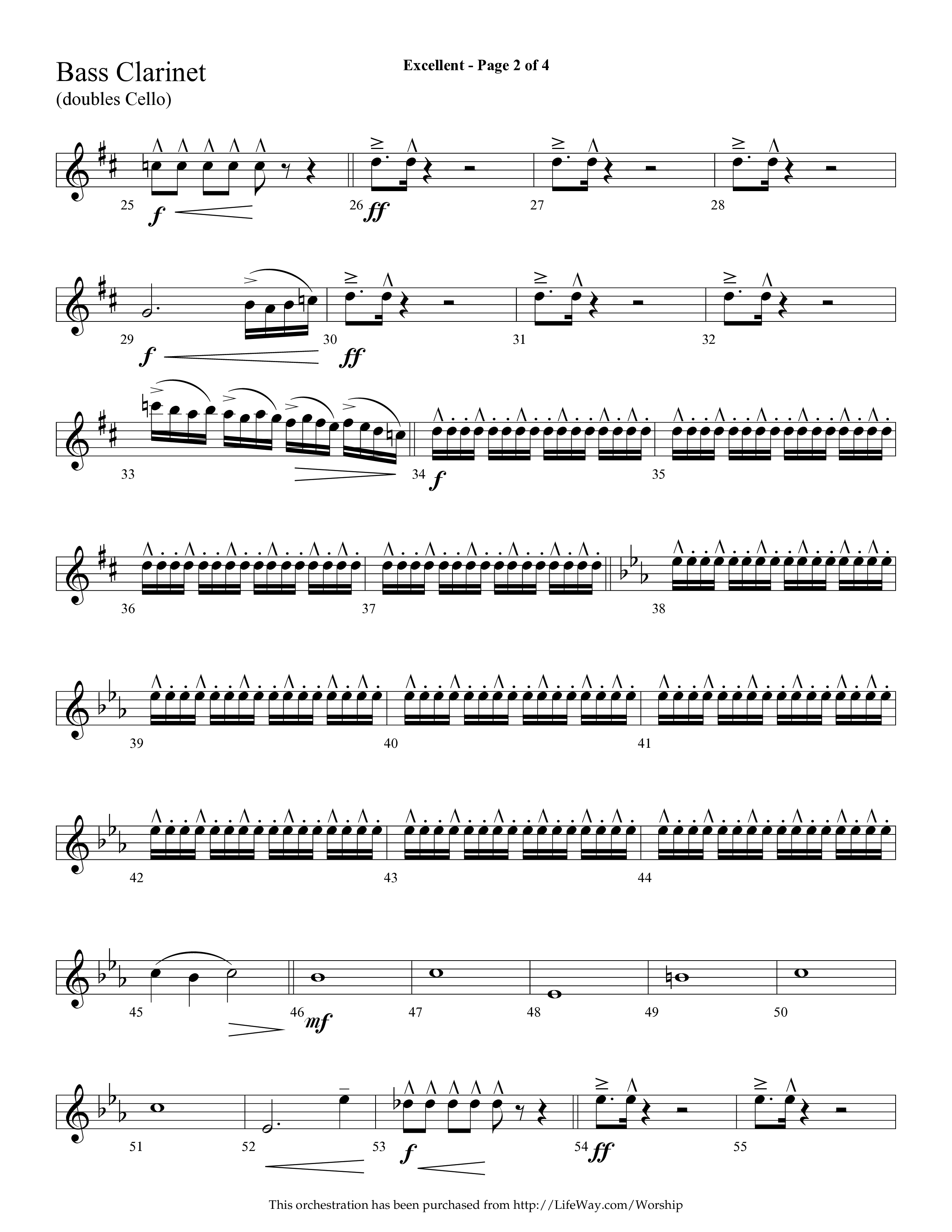 Excellent (Choral Anthem SATB) Bass Clarinet (Lifeway Choral / Arr. Cliff Duren)
