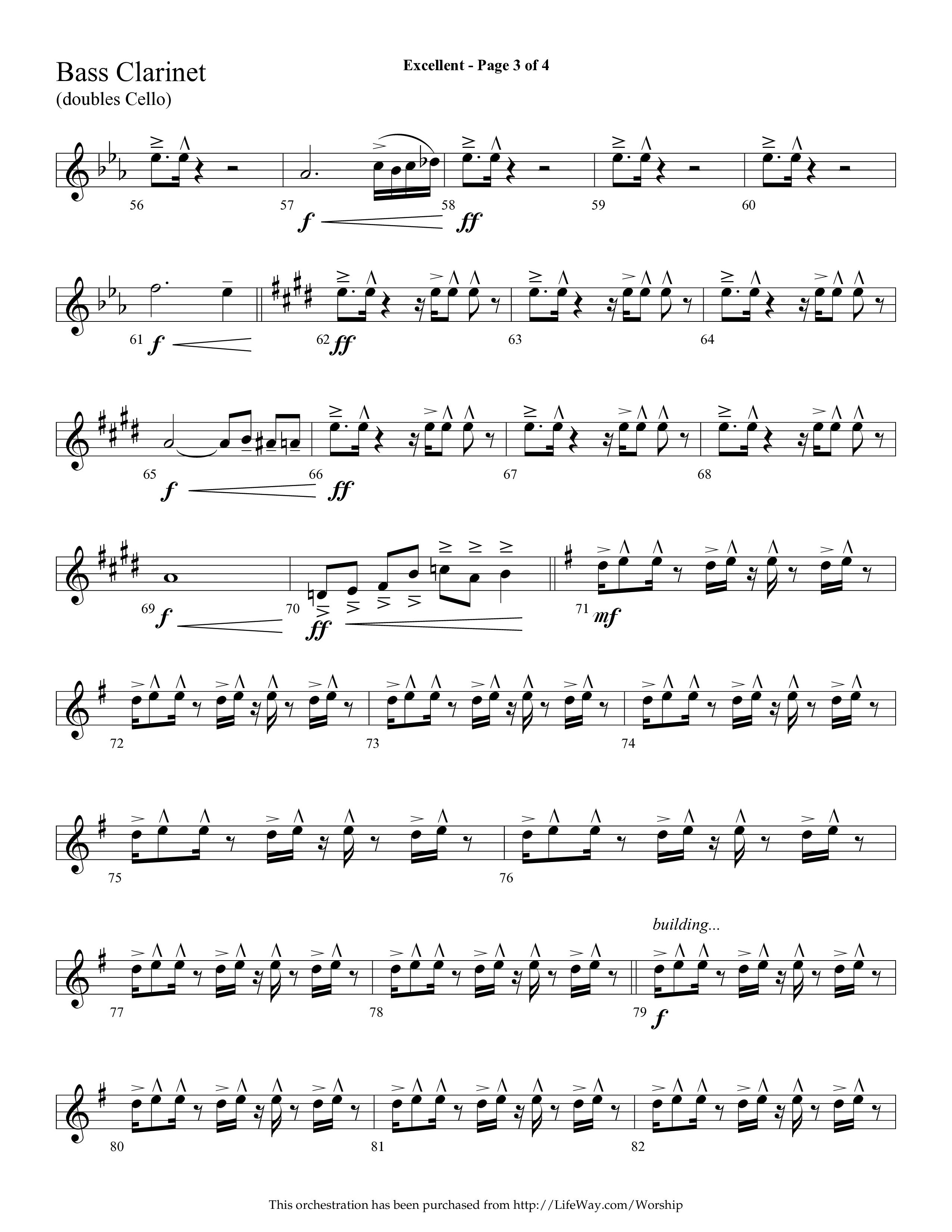 Excellent (Choral Anthem SATB) Bass Clarinet (Lifeway Choral / Arr. Cliff Duren)