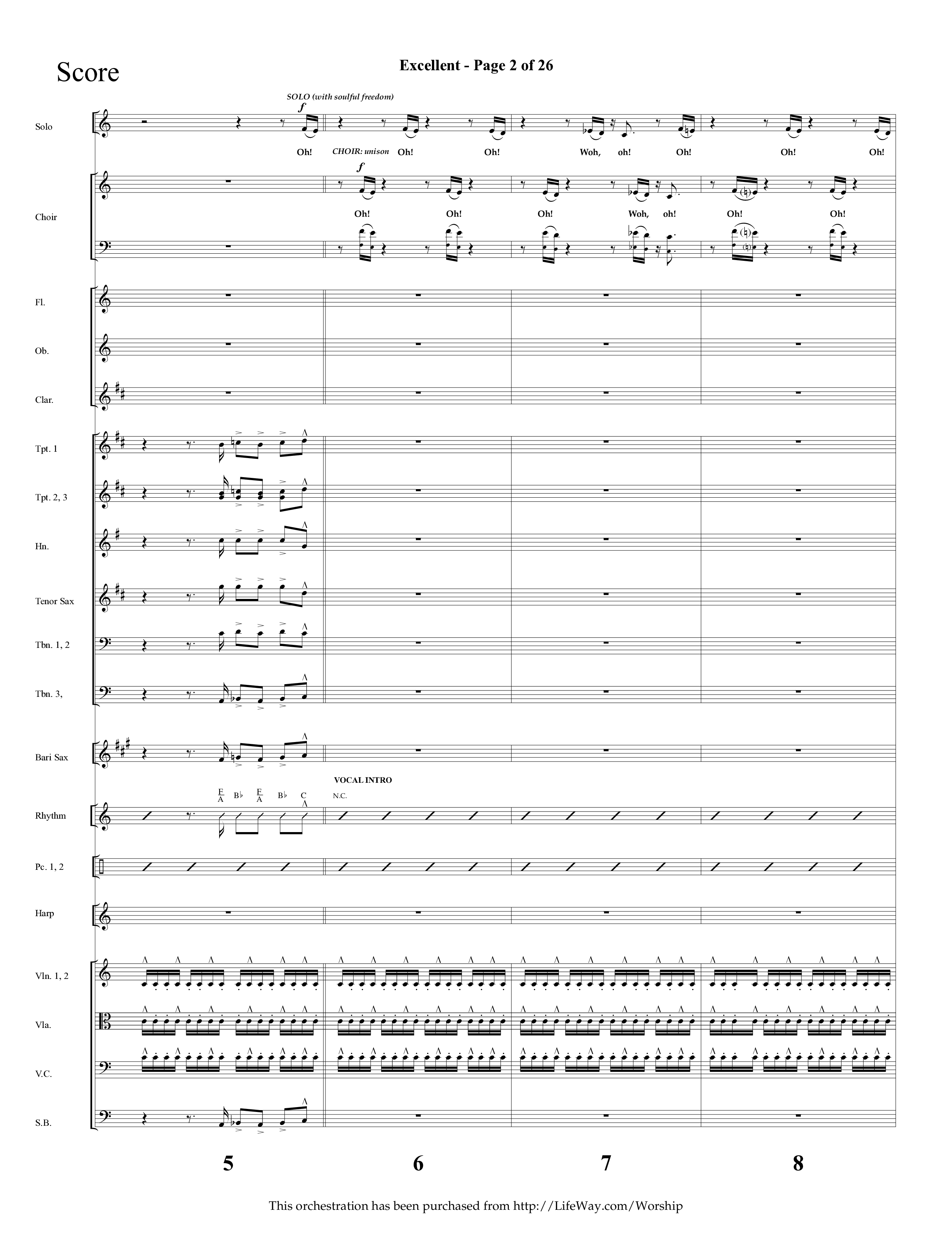 Excellent (Choral Anthem SATB) Orchestration (Lifeway Choral / Arr. Cliff Duren)