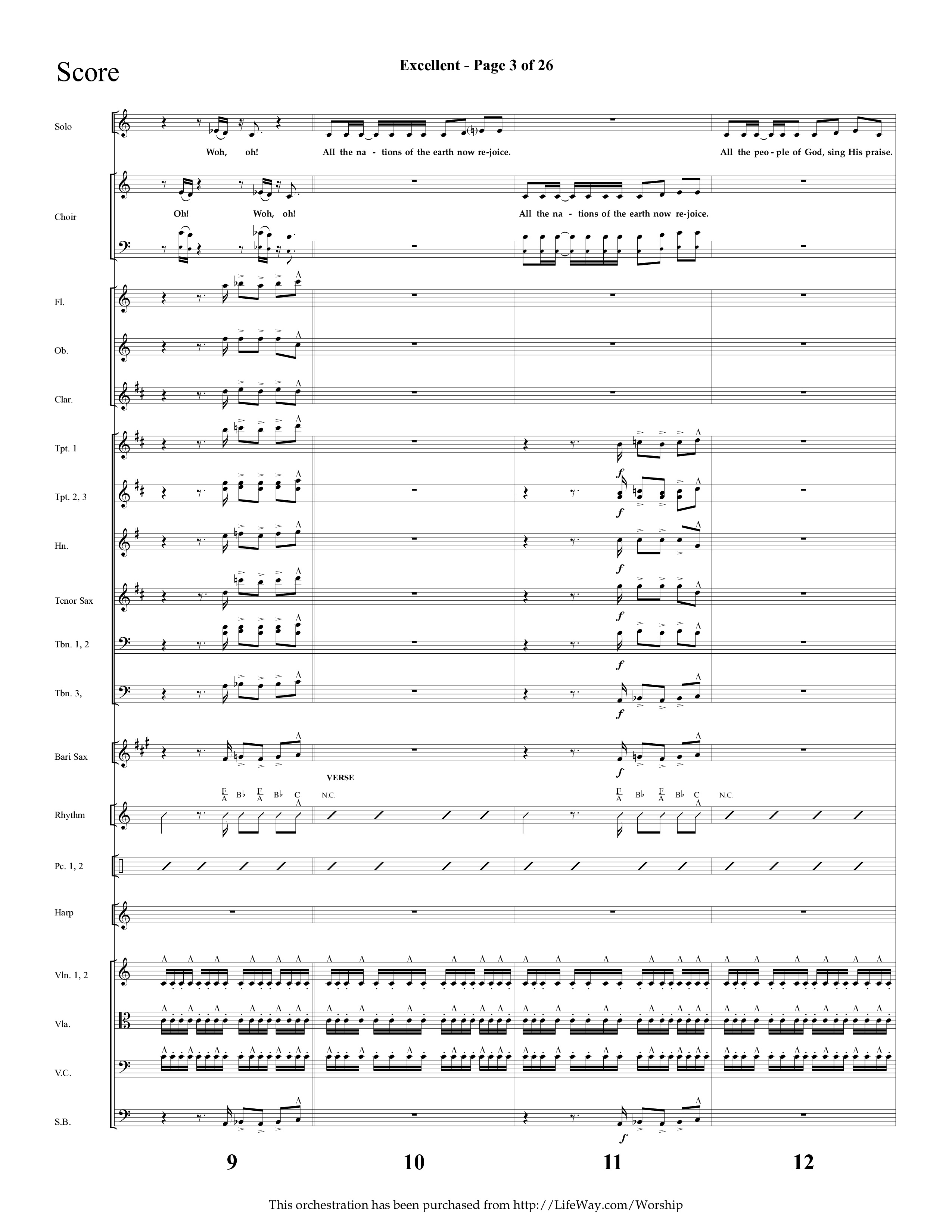 Excellent (Choral Anthem SATB) Conductor's Score (Lifeway Choral / Arr. Cliff Duren)