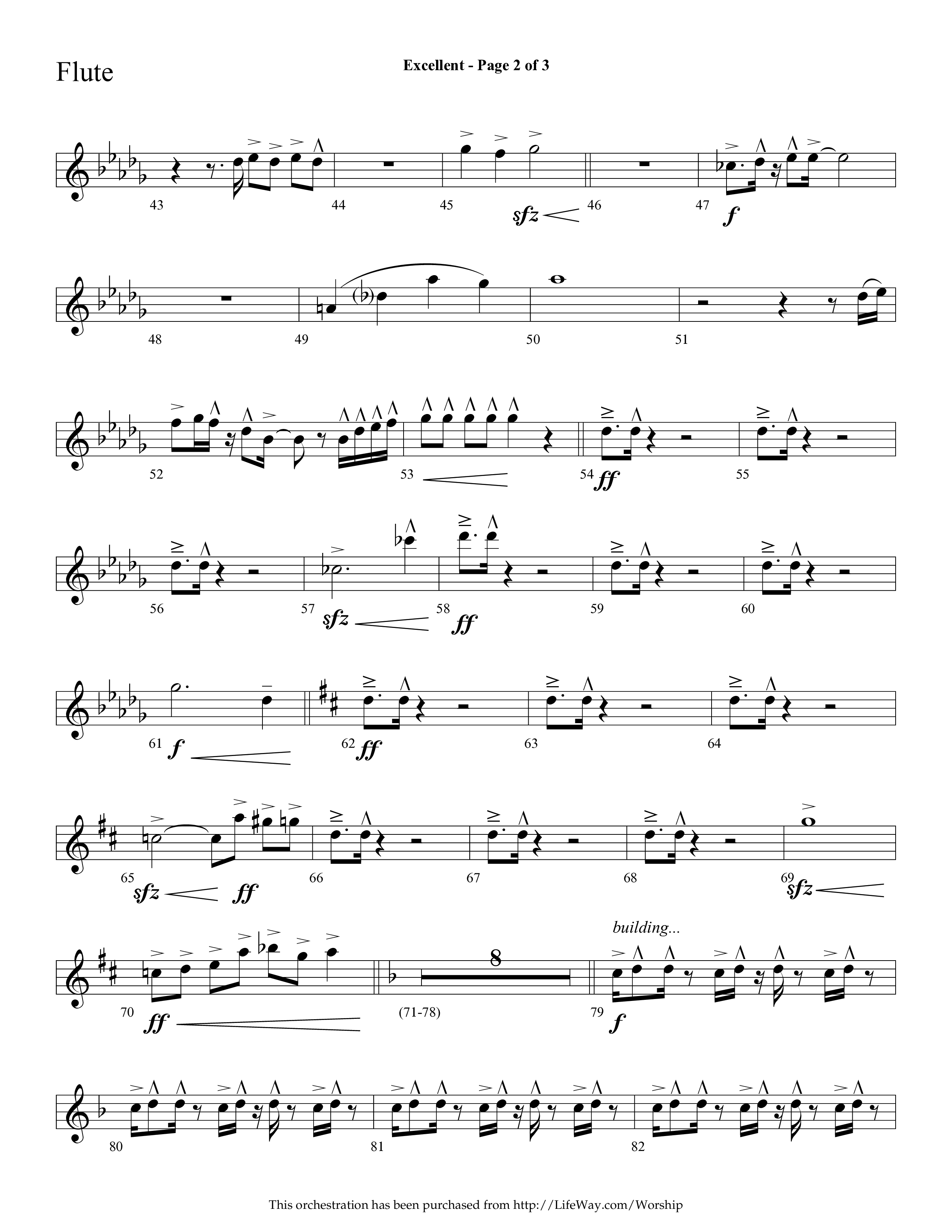 Excellent (Choral Anthem SATB) Flute (Lifeway Choral / Arr. Cliff Duren)