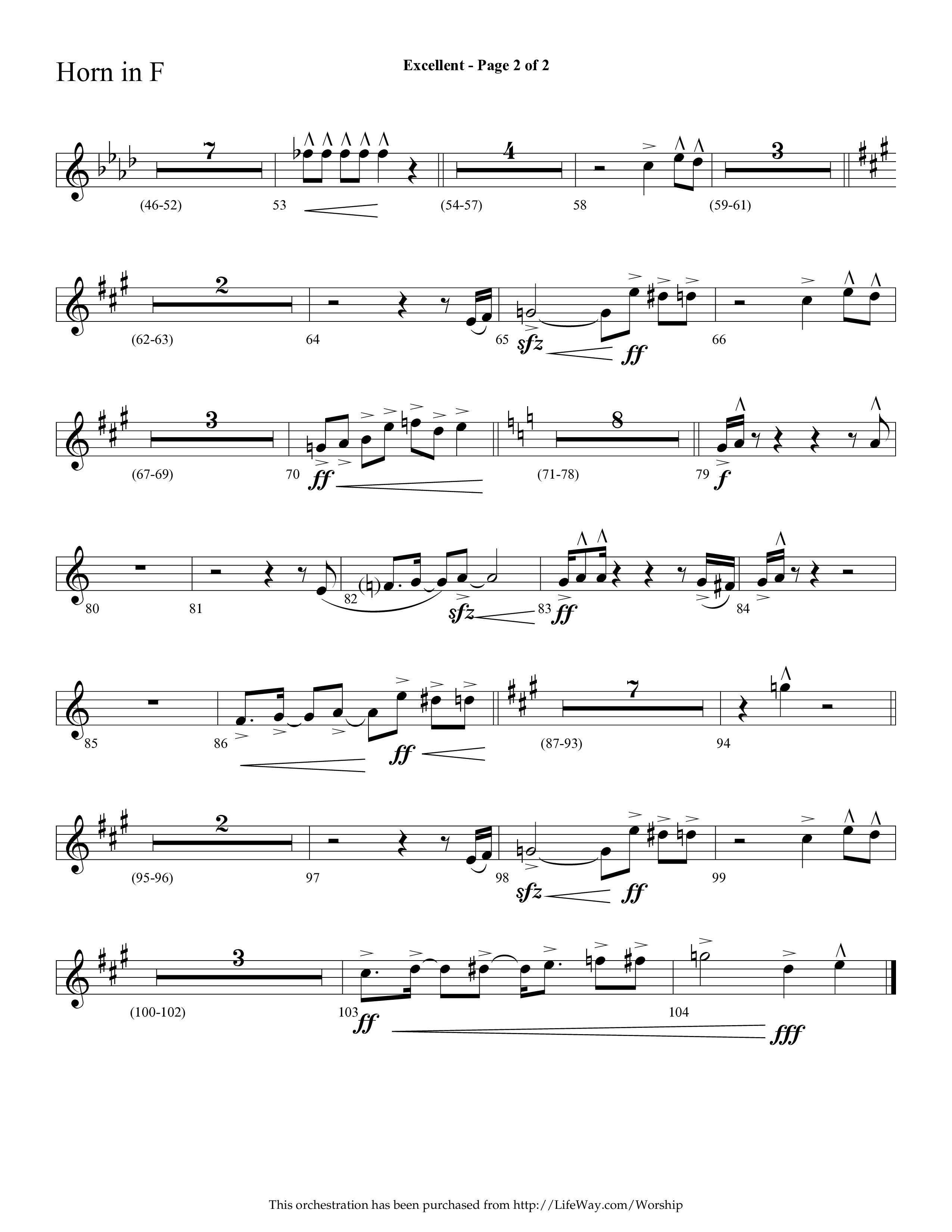 Excellent (Choral Anthem SATB) French Horn (Lifeway Choral / Arr. Cliff Duren)