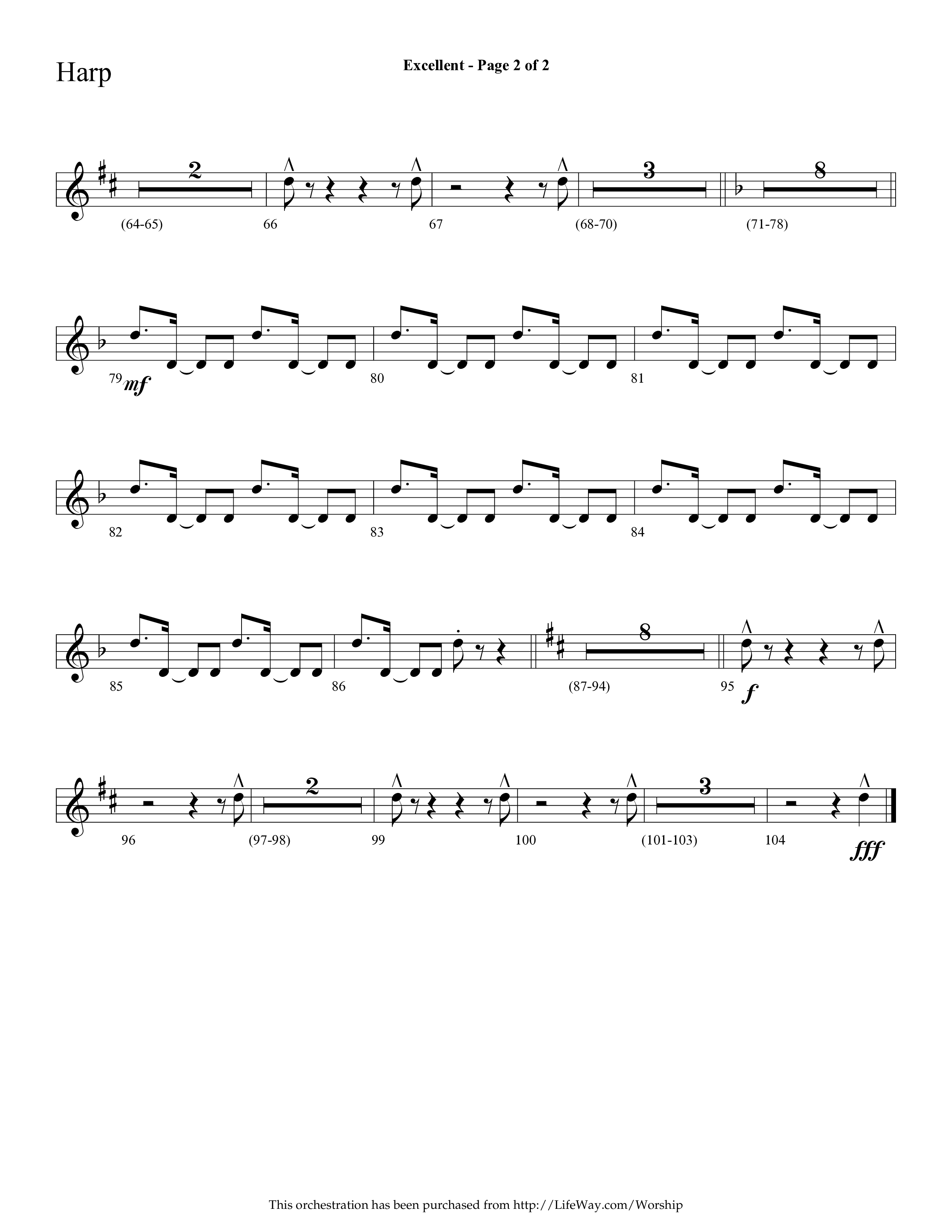 Excellent (Choral Anthem SATB) Harp (Lifeway Choral / Arr. Cliff Duren)