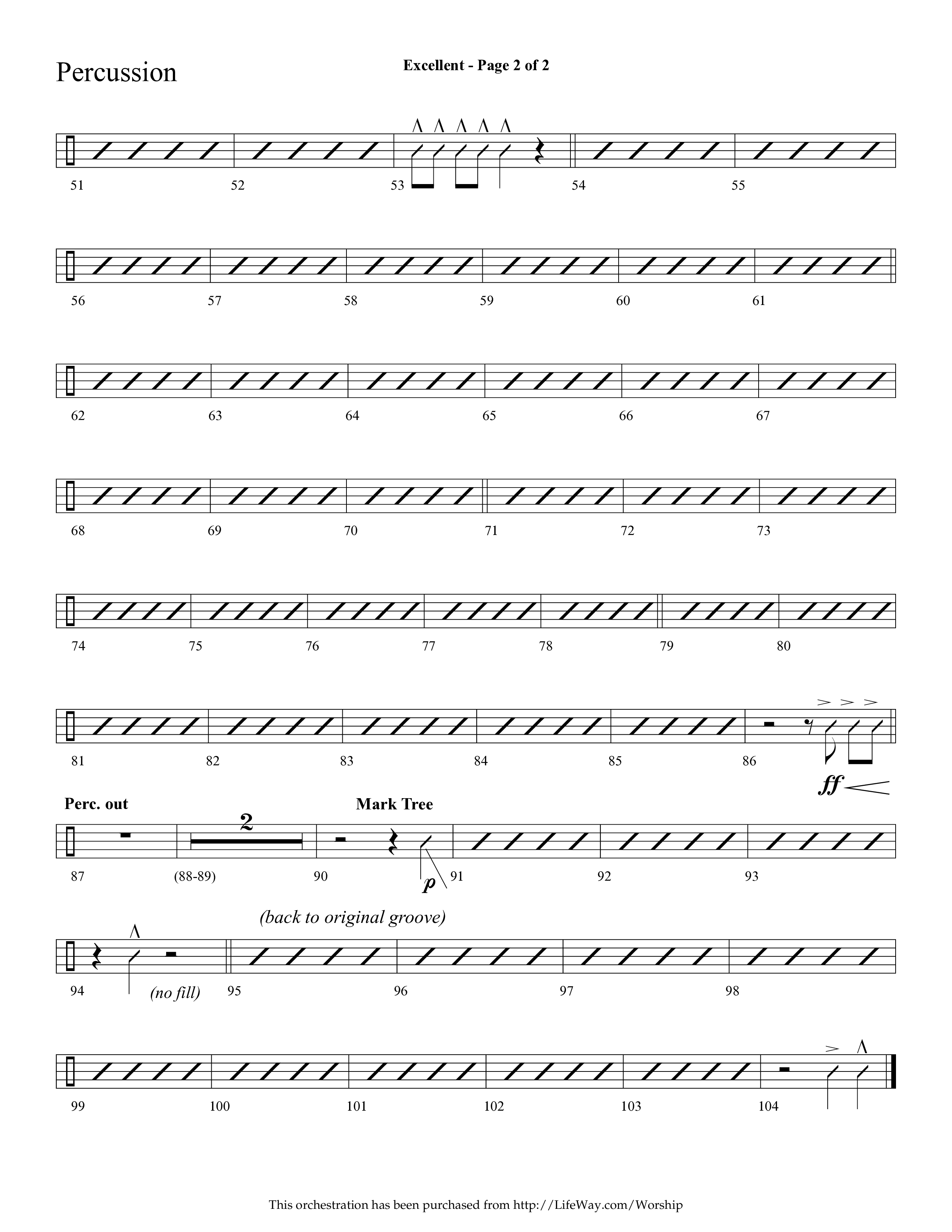 Excellent (Choral Anthem SATB) Percussion (Lifeway Choral / Arr. Cliff Duren)