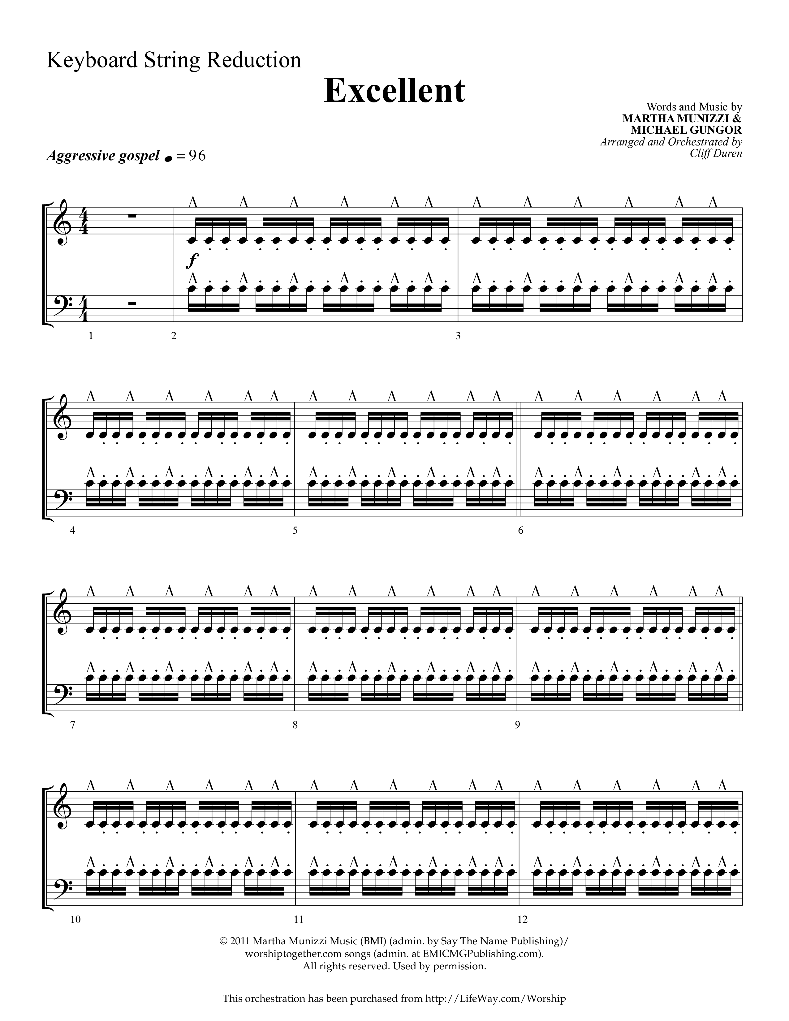 Excellent (Choral Anthem SATB) String Reduction (Lifeway Choral / Arr. Cliff Duren)