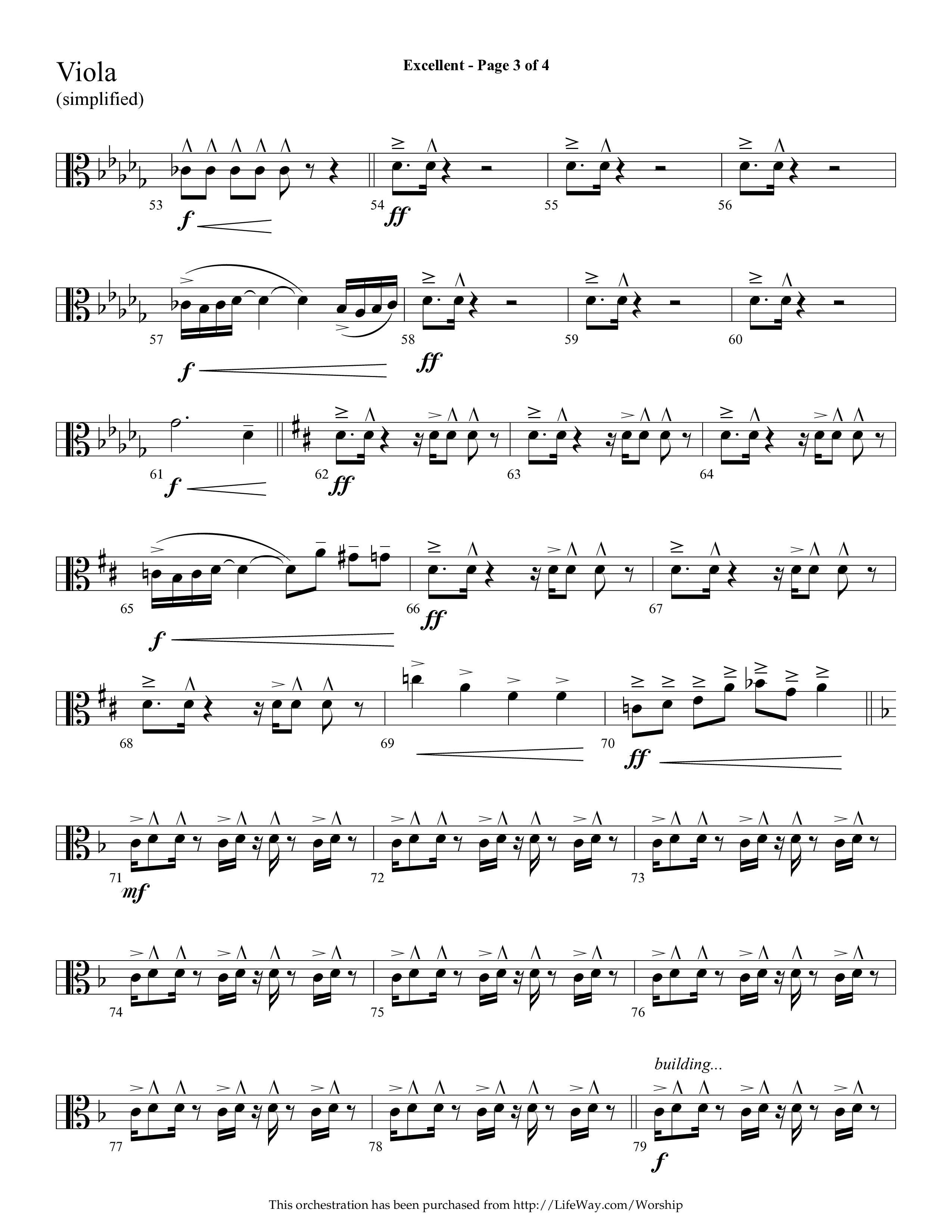 Excellent (Choral Anthem SATB) Viola (Lifeway Choral / Arr. Cliff Duren)