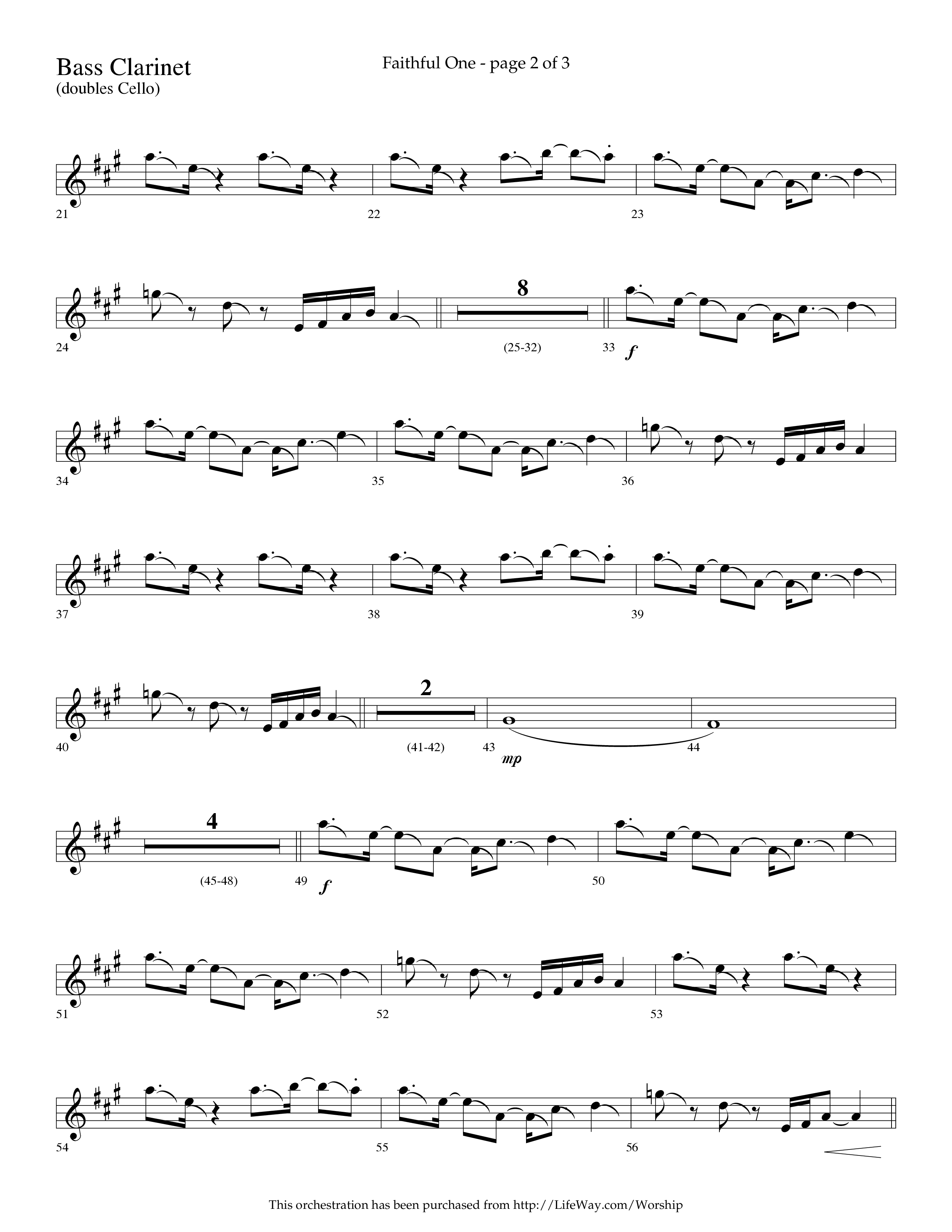 Faithful One (Choral Anthem SATB) Bass Clarinet (Lifeway Choral / Arr. Cliff Duren)